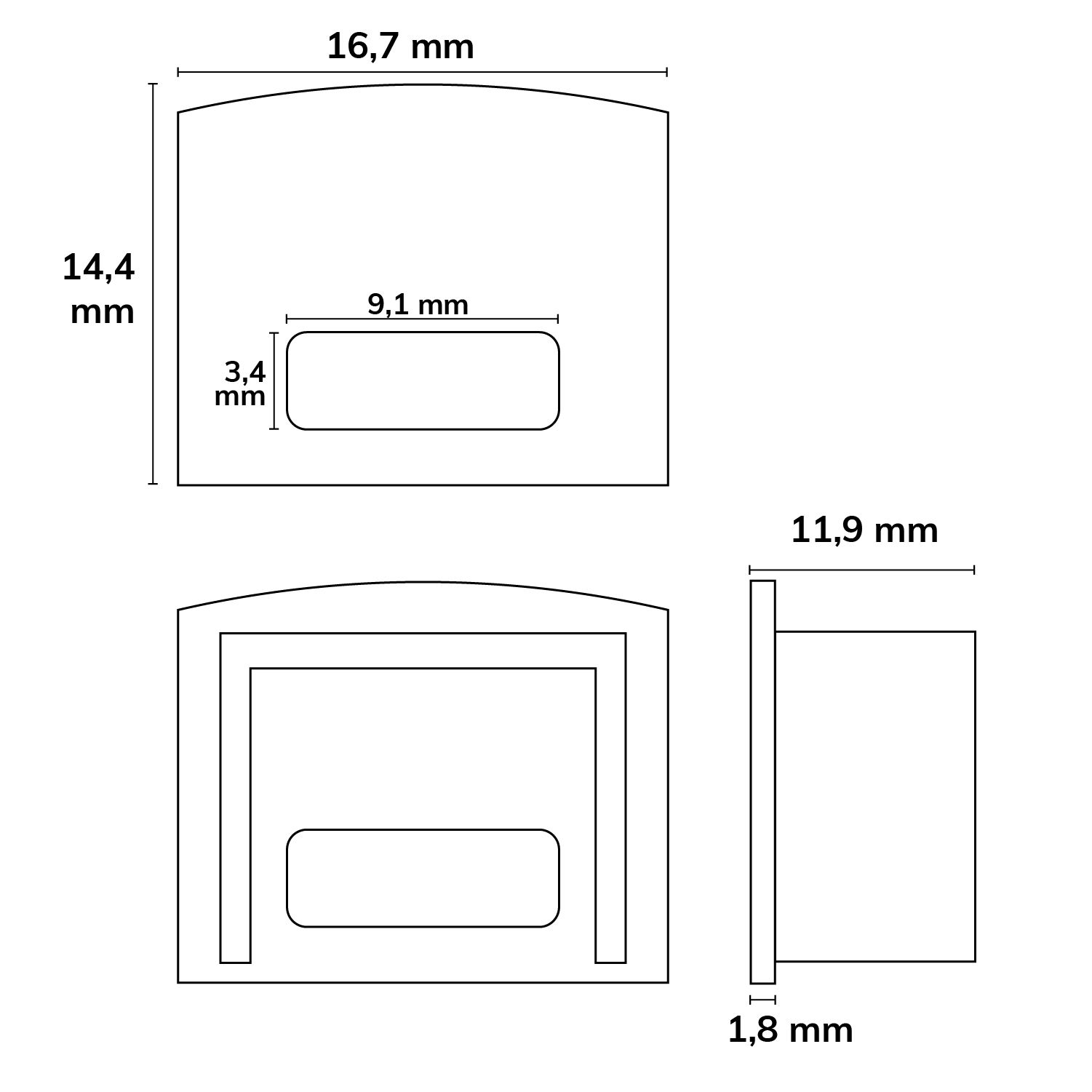 ISOLED Endkappe EC11W weiß für Profil SURF12 BORDERLESS mit Kabeldurchführung, 1 STK - 2