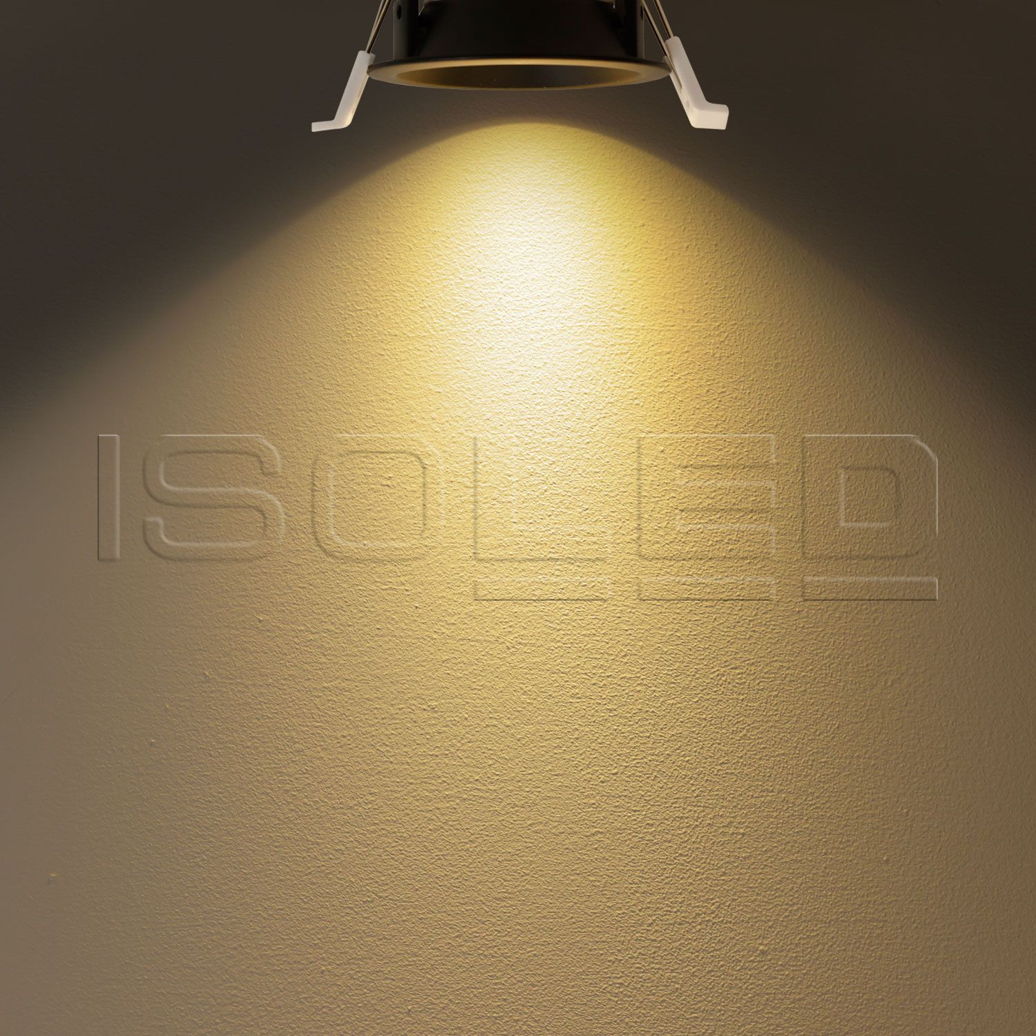 ISOLED LED Einbaustrahler BACK60, schwarz matt, rund, 5W, CRI90, 2700K, rückversetzt, UGR