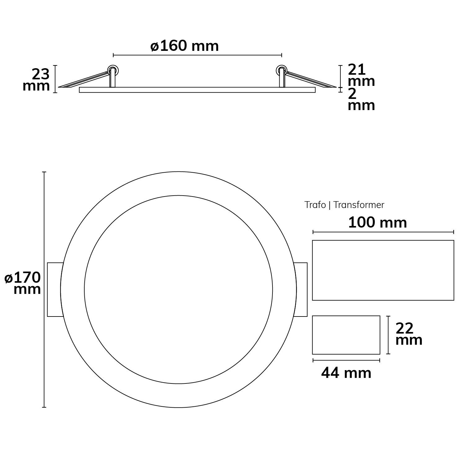ISOLED LED Downlight, 12W, rund, ultraflach, blendungsreduziert, weiß, warmweiß, dimmbar CRI90 - 4