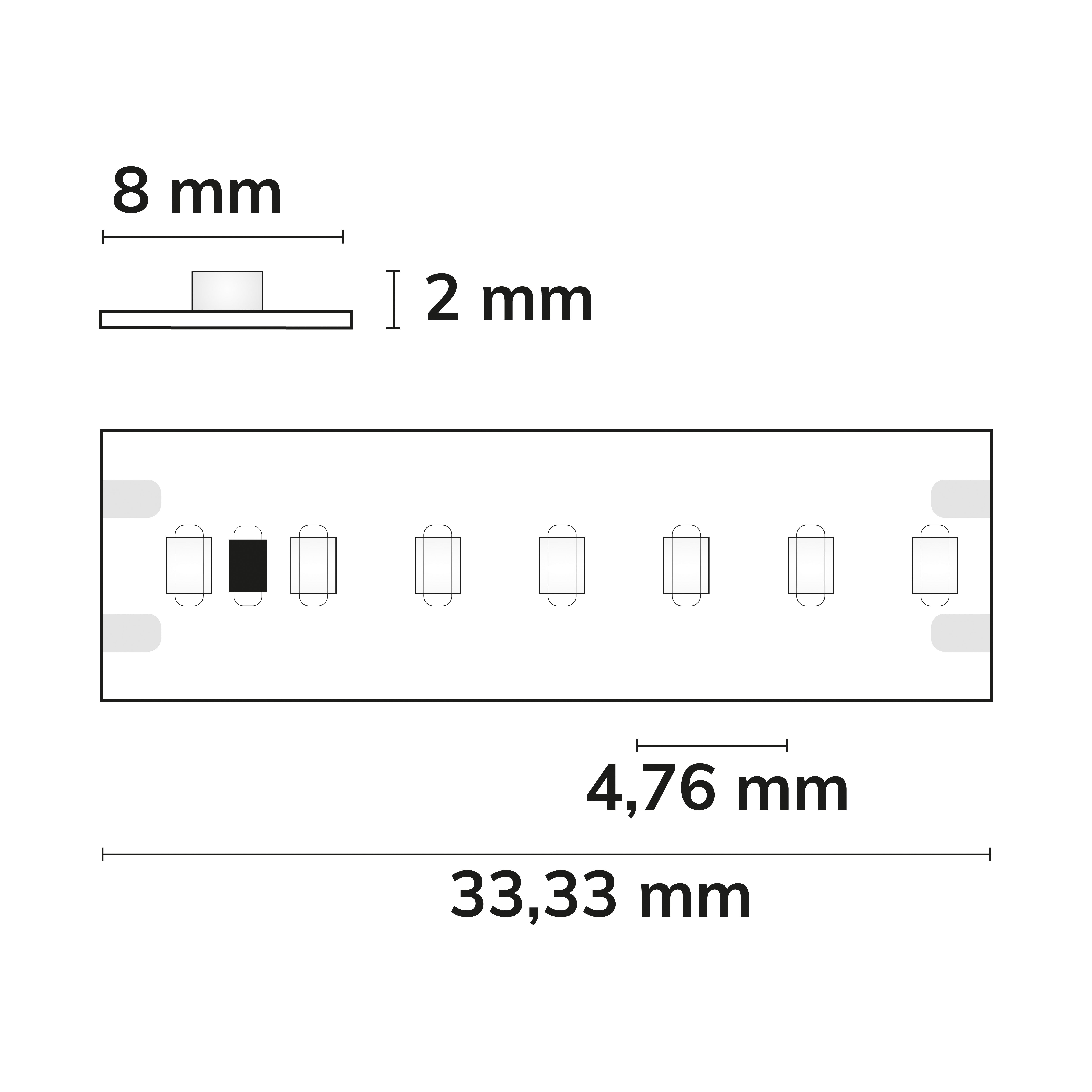 ISOLED LED CRI940 Linear8 Flexband, 24V DC, 8W, IP20, 4000K, 5m Rolle, 210 LED/m - 4