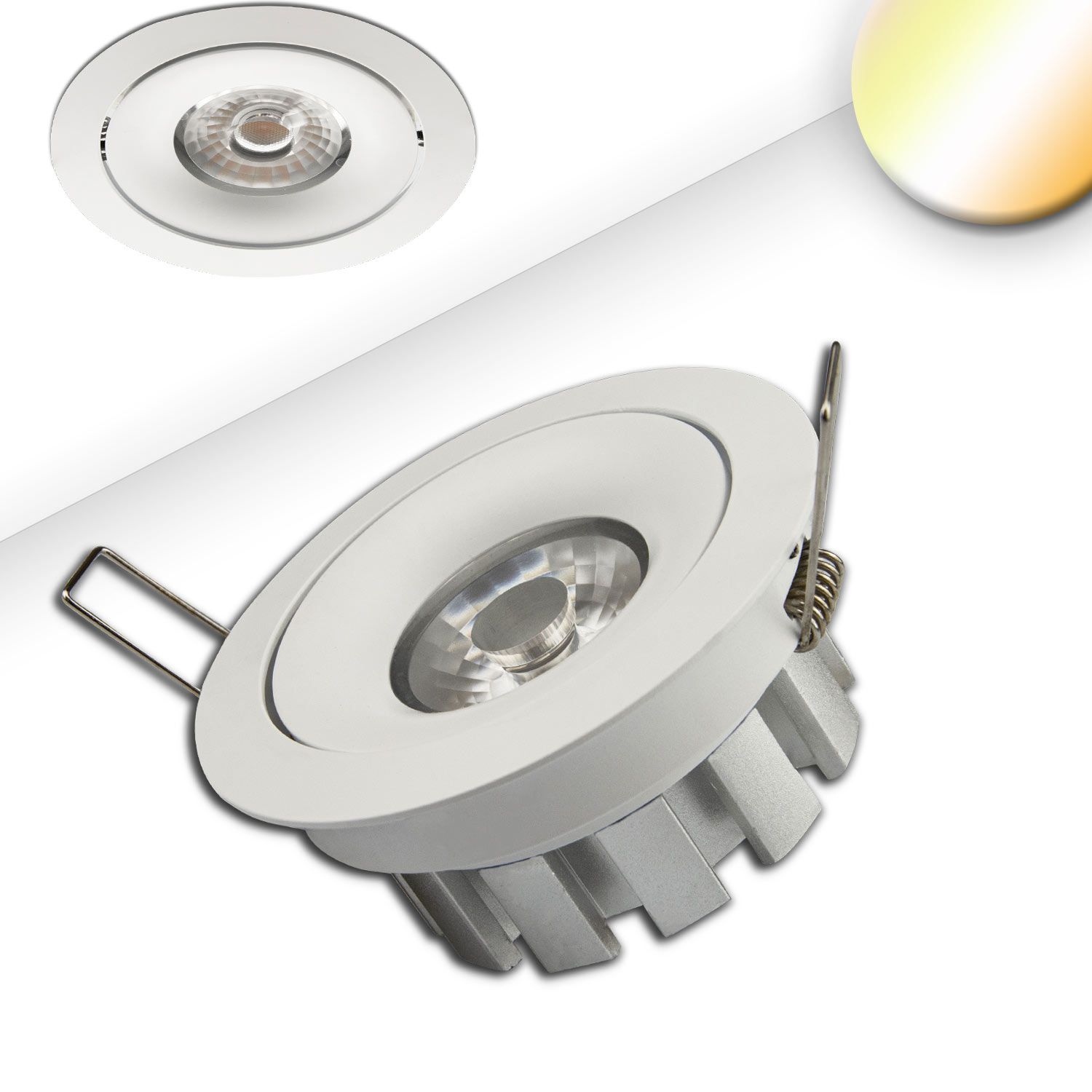 ISOLED LED Einbaustrahler SUNSET, weiß, 15W, 45°, 2200-3100K, Dimm-to-warm ISOLED LED Einbaustrahler SUNSET, weiß, 15W, 45°, 2200-3100K, Dimm-to-warm - 1