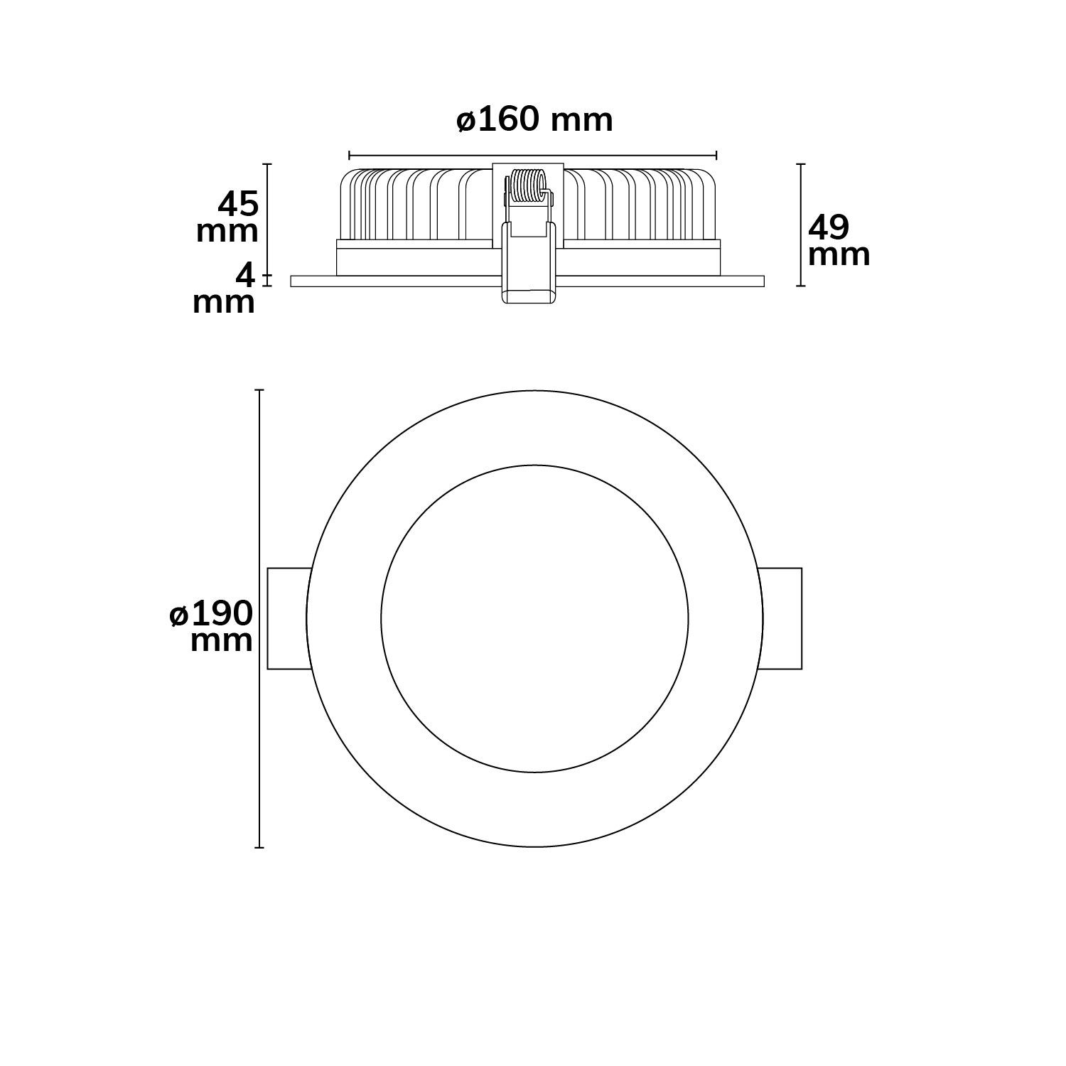 ISOLED LED Downlight blendungsreduziert, 25W, rund, DN190, CRI90, Switch 3000|3500|4000K, dimmbar - 3