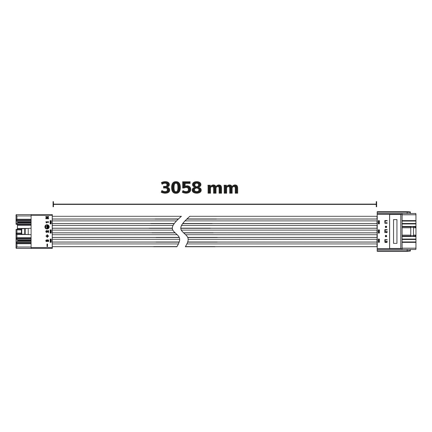 ISOLED FastFix LED Linearsystem R PRO Modul Verlängerungskabel 3,0m, 7-polig female - 2