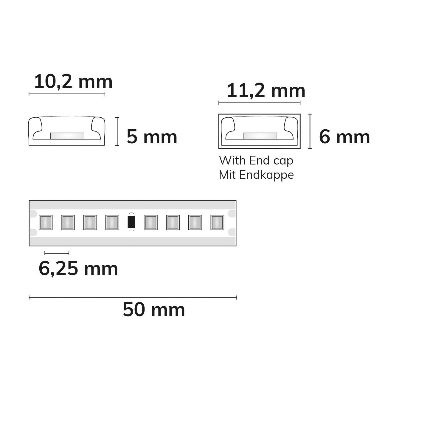 ISOLED LED AQUA960 PU Linear Flexband, 24V DC, 12W, IP68, 6000K, 135 lm/W, 5m Rolle, 160 LED/m - 3