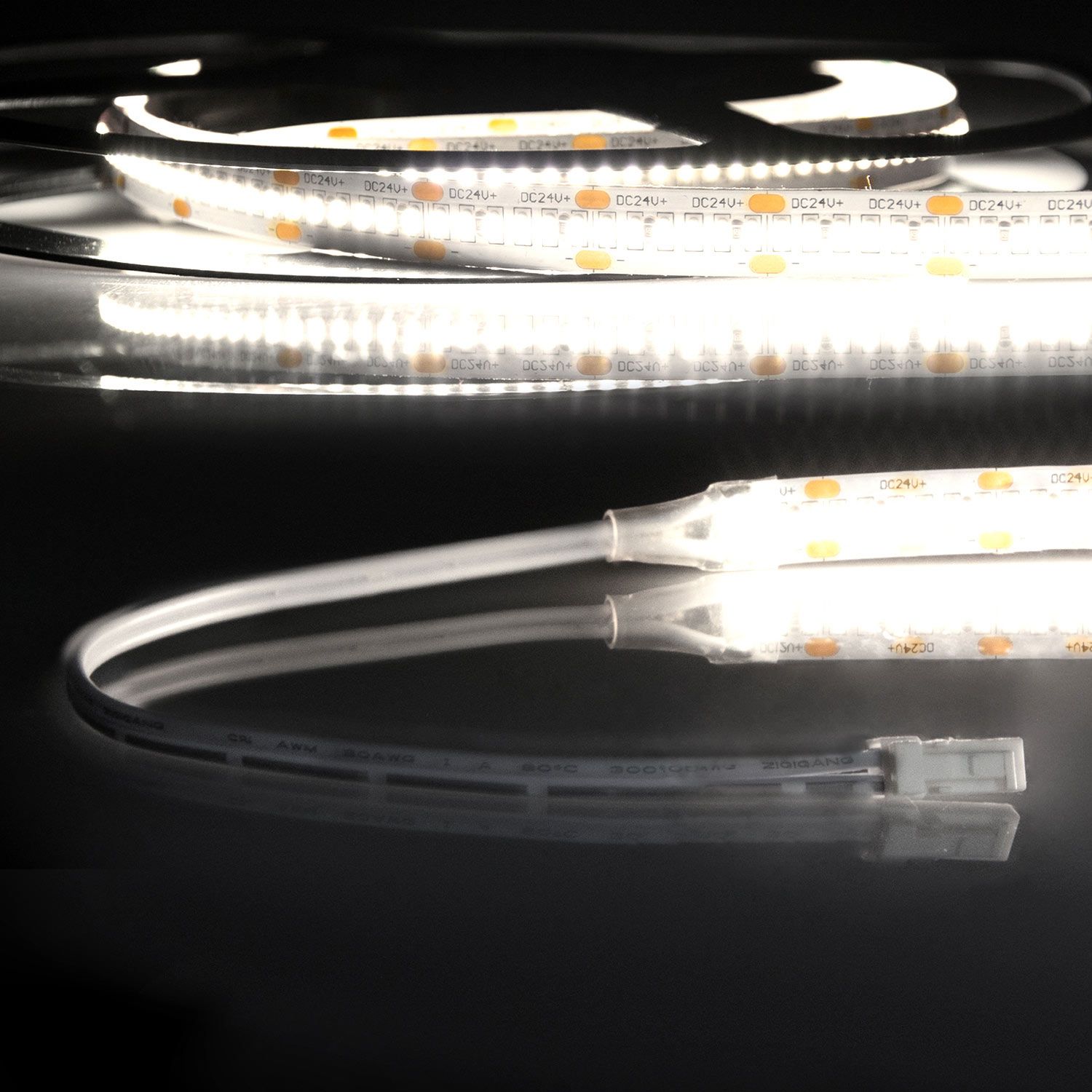 ISOLED LED CRI940 MiniAMP Flexband, 24V DC, 6W, IP20, 4000K, 120cm, beids. 30cm Kabel + maleAMP, 300 LED/m - 5