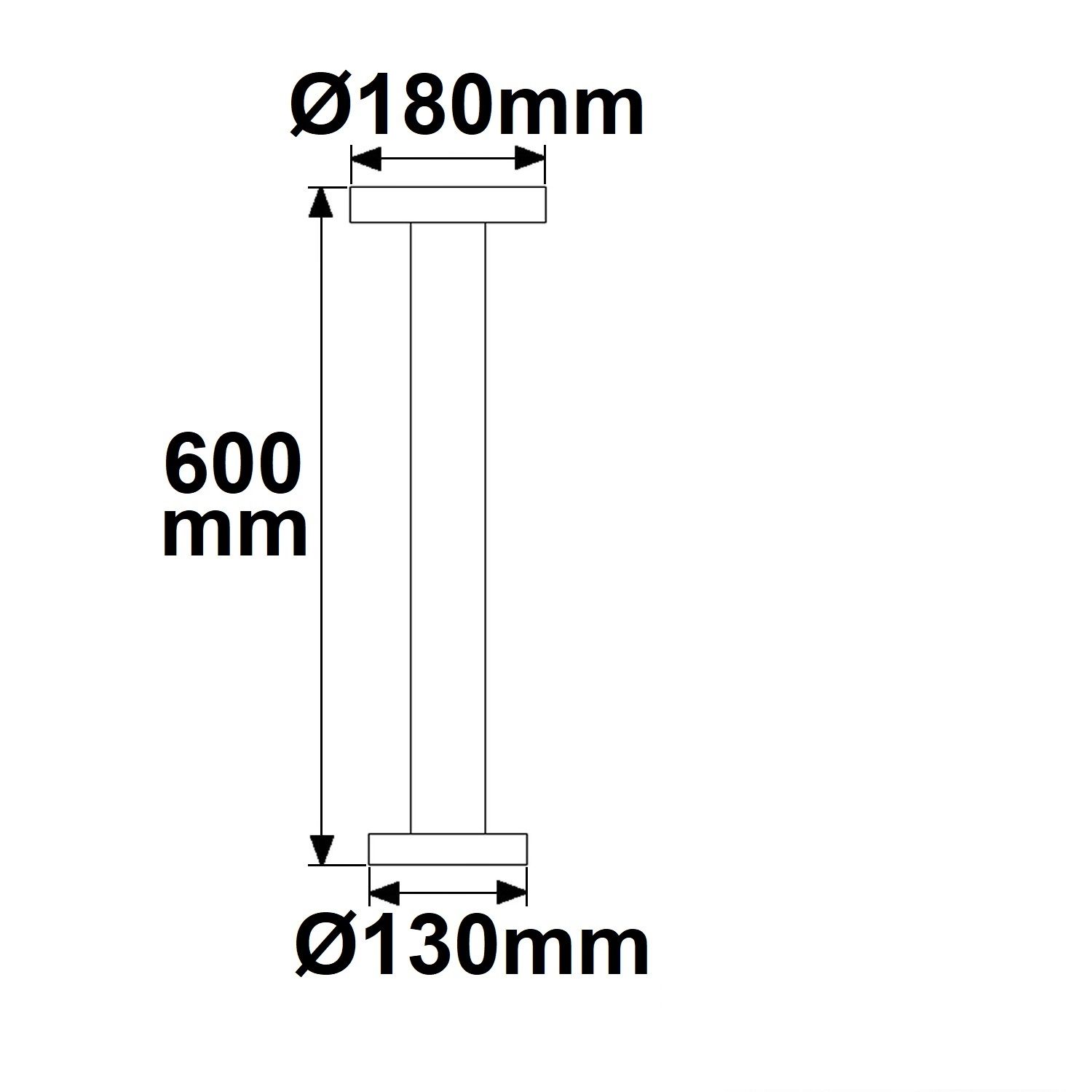 ISOLED LED Wegeleuchte Poller-3, 60cm, 12W, sandschwarz, warmweiß - 2