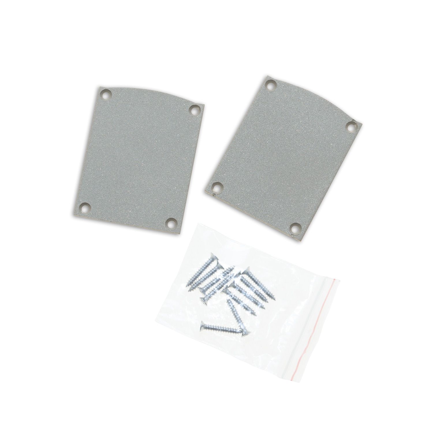 ISOLED Endkappe EC116 Alu silber für LAMP30 V1+V2, Halbrund, 2 STK, inkl. Schrauben - 2