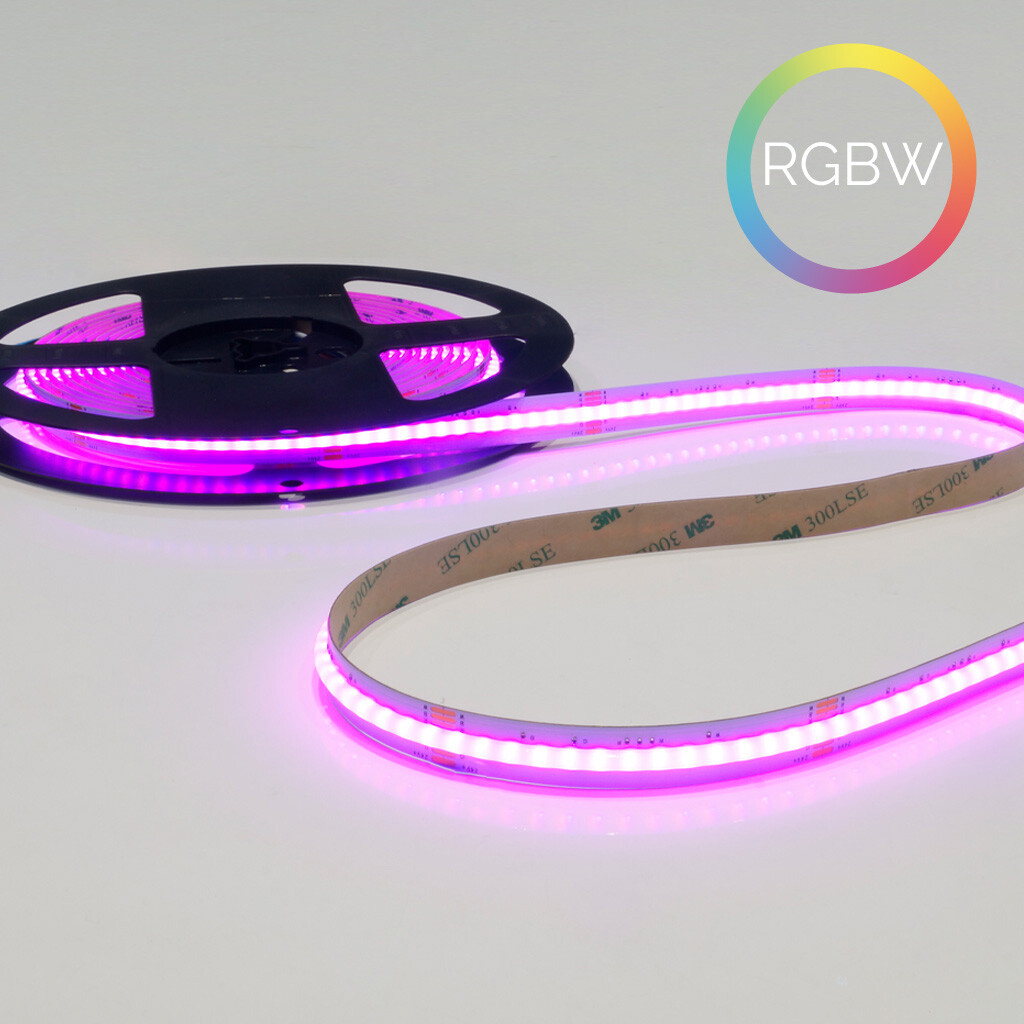 Emilum Flex COB RGBW LED-Streifen 24V, 18W, RGBW/2700K, CRI90, 784LED, IP20, 12mm - Produktbild 1