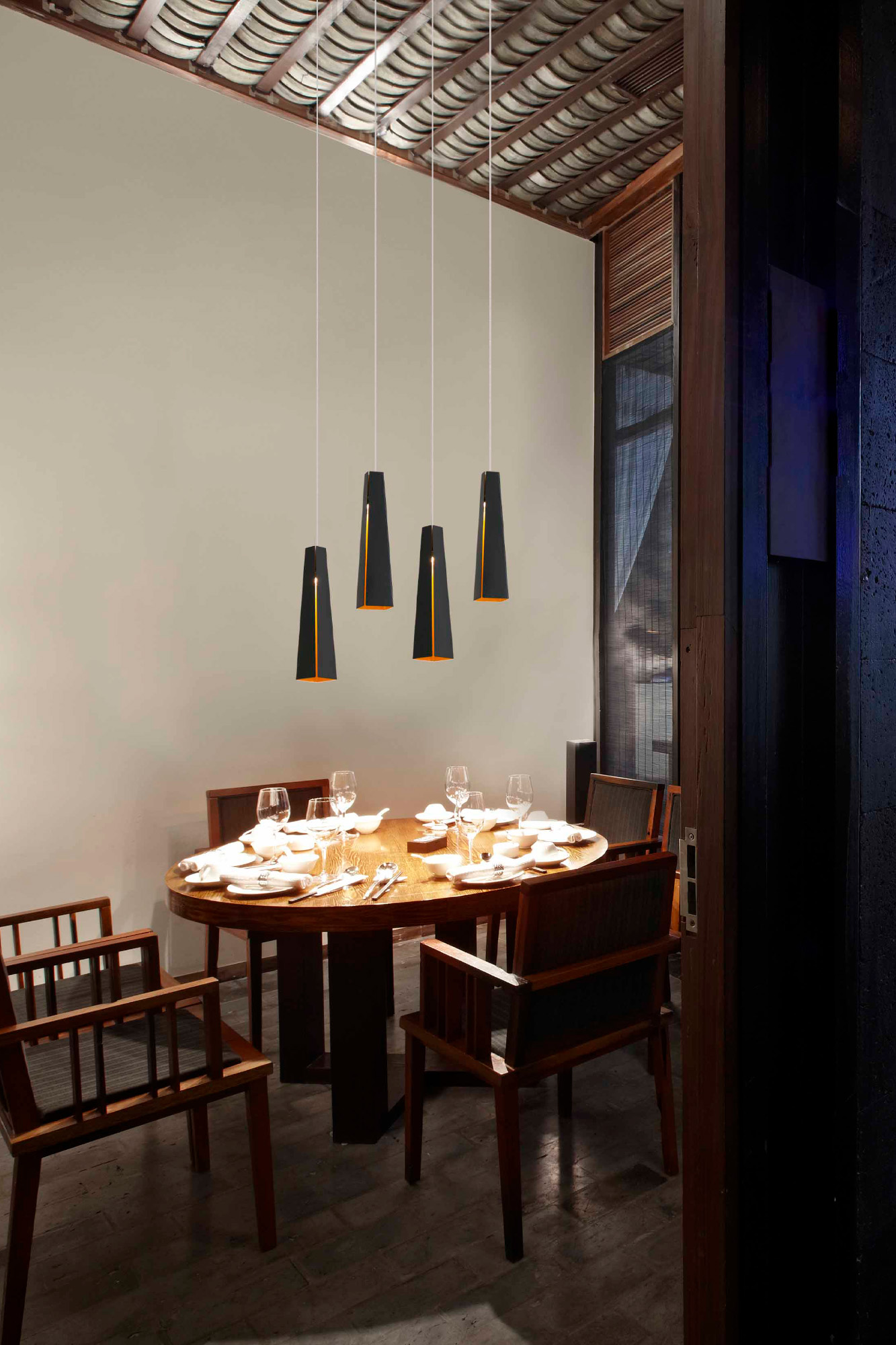 Faro PLUMA Hängelampe schwarz und gold - 3