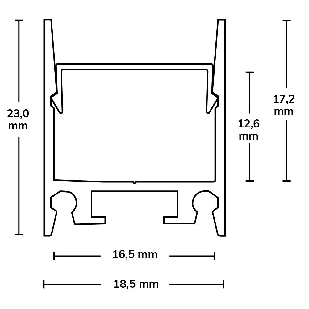 ISOLED LED Aufbauleuchtenprofil HIDE SINGLE Aluminium eloxiert, 200cm - 3