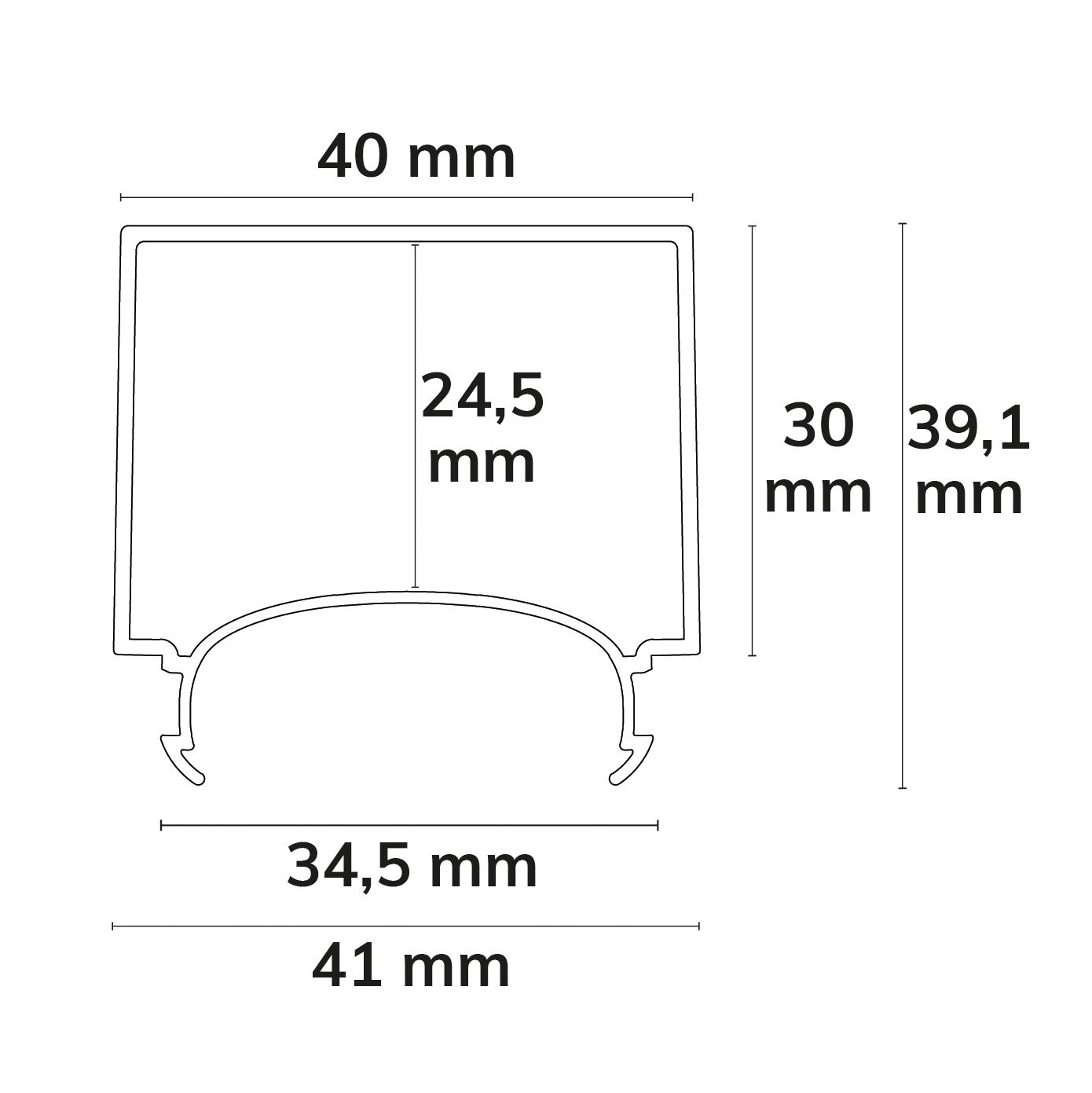ISOLED Abdeckung COVER63 opal+, U-Form für Profil LAMP30 V1+V2, 300cm - 2