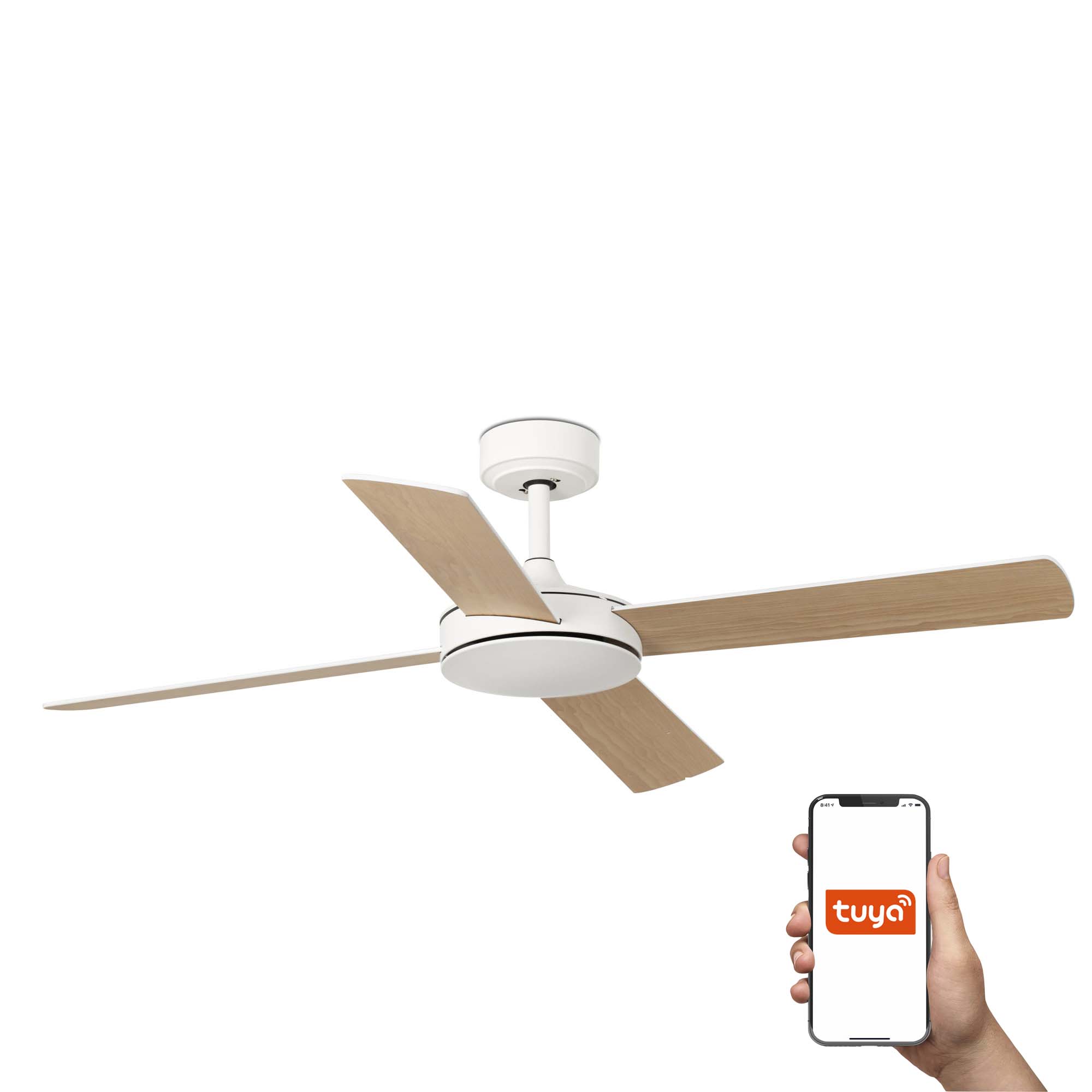 Faro MALLORCA L Ventilator weiß/Ahorn TUYA - 1
