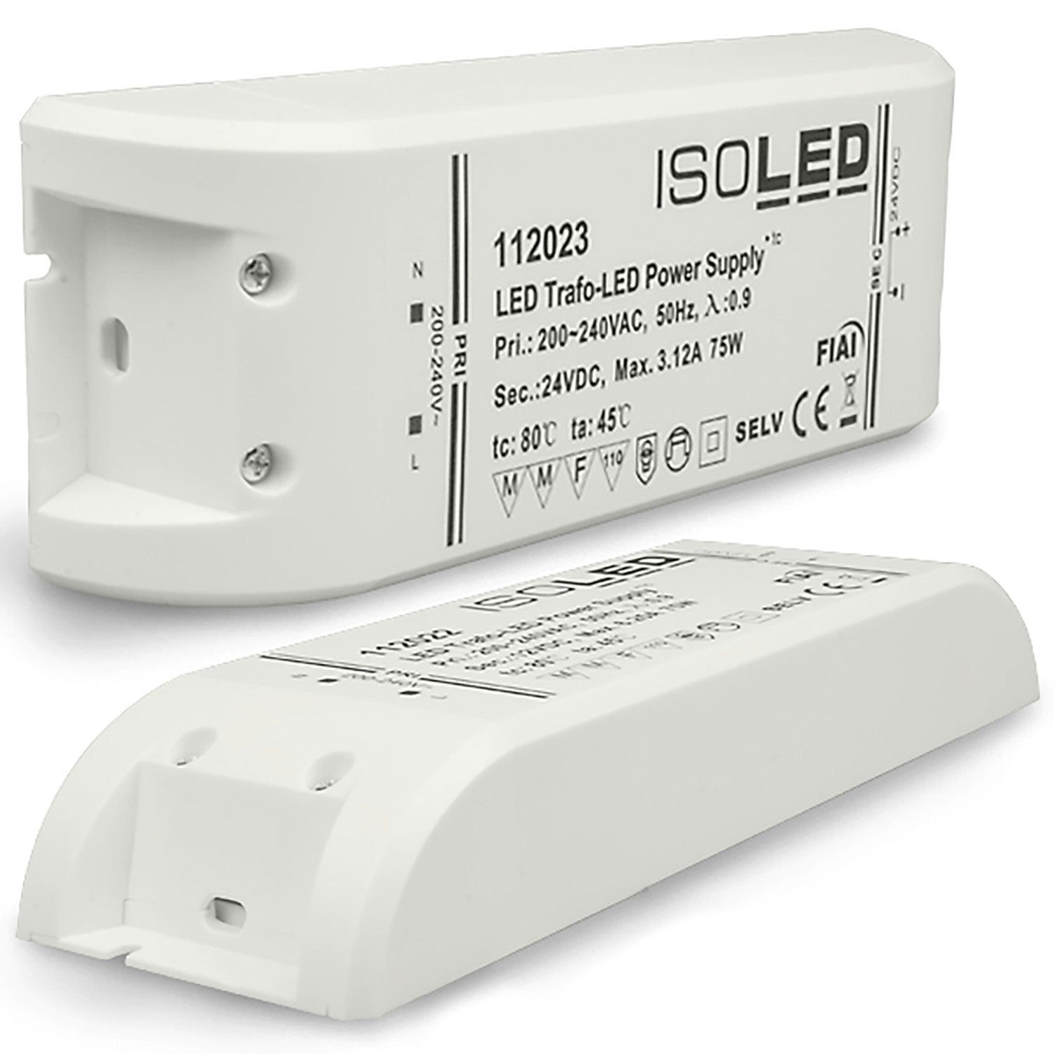 ISOLED LED Trafo 24V/DC, 0-75W, SELV, flach - 1