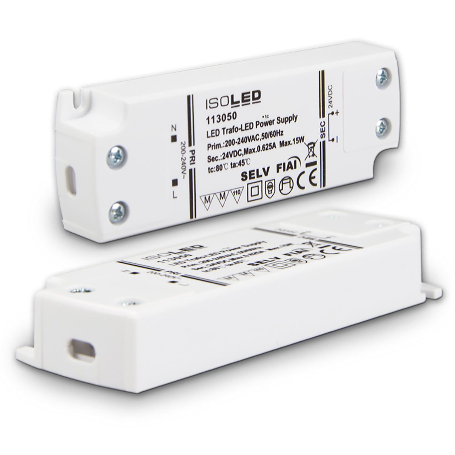 ISOLED LED Trafo 24V/DC, 0-15W, SELV, ultraflach, schmal - 1