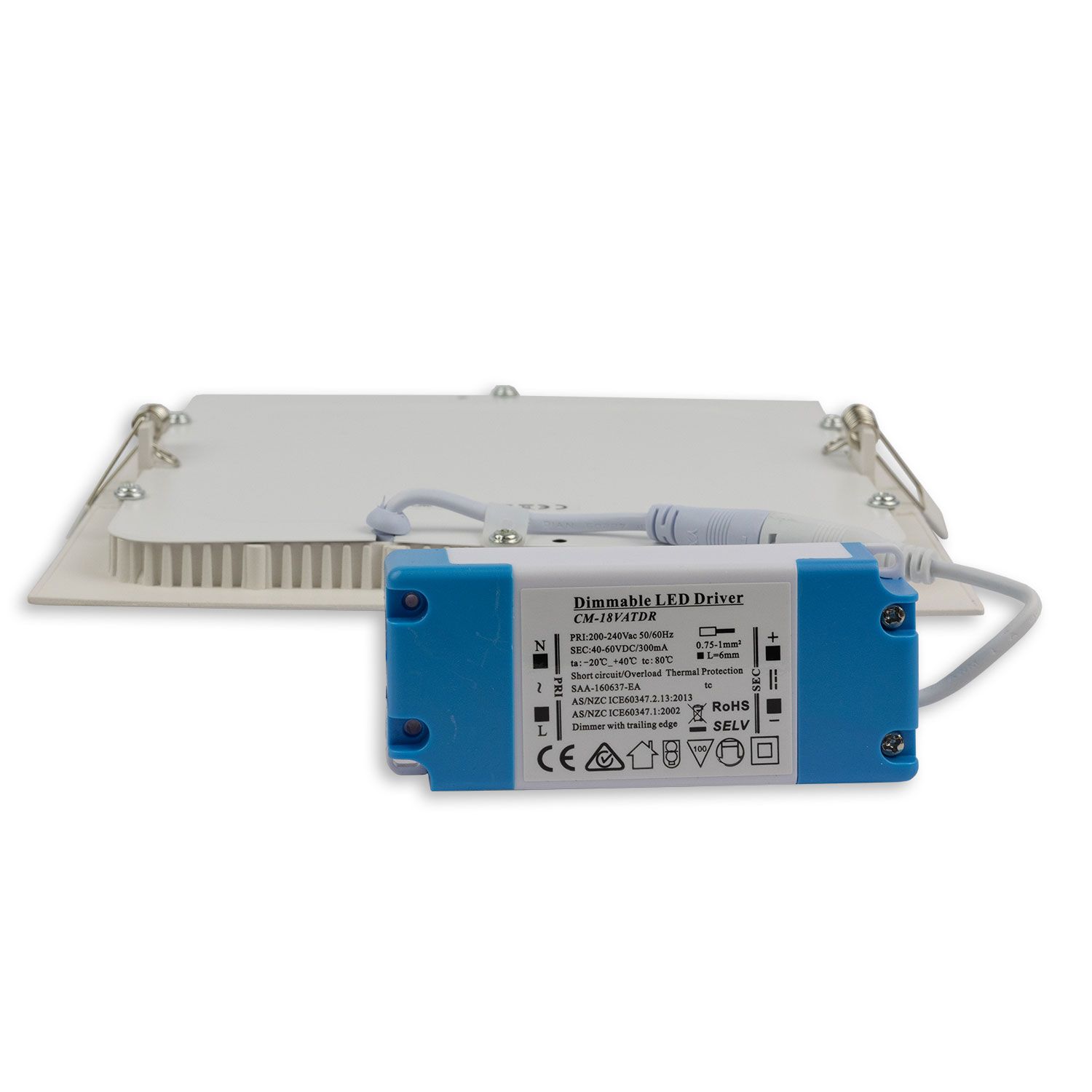 ISOLED LED Downlight, 15W, eckig, ultraflach, blendungsreduziert, weiß, warmweiß, dimmbar CRI90 - 2