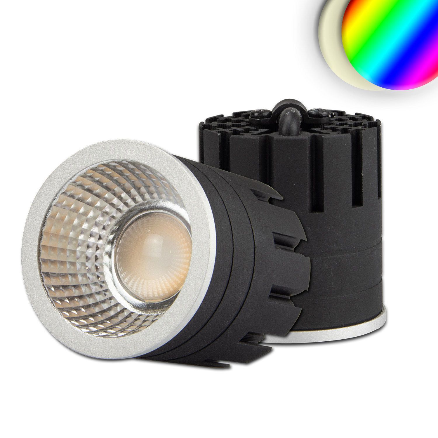 ISOLED LED Spot RGB+3000K GU10 8W, 5-polig, 24V DC, silber, 60°, CRI80 - 1
