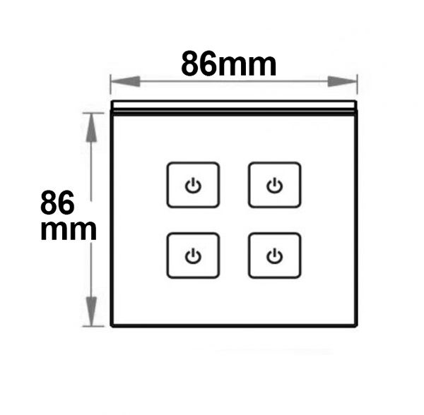 ISOLED Sys-One single color 4 Zonen Einbau-Touch-Funk-Fernbedienung, 230V AC - 2