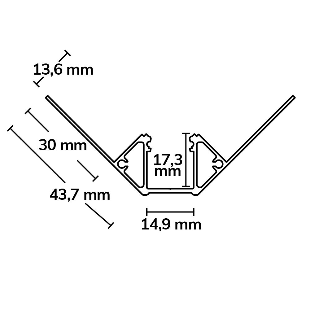 ISOLED LED Trockenbauprofil Inneneck, 300cm - 2