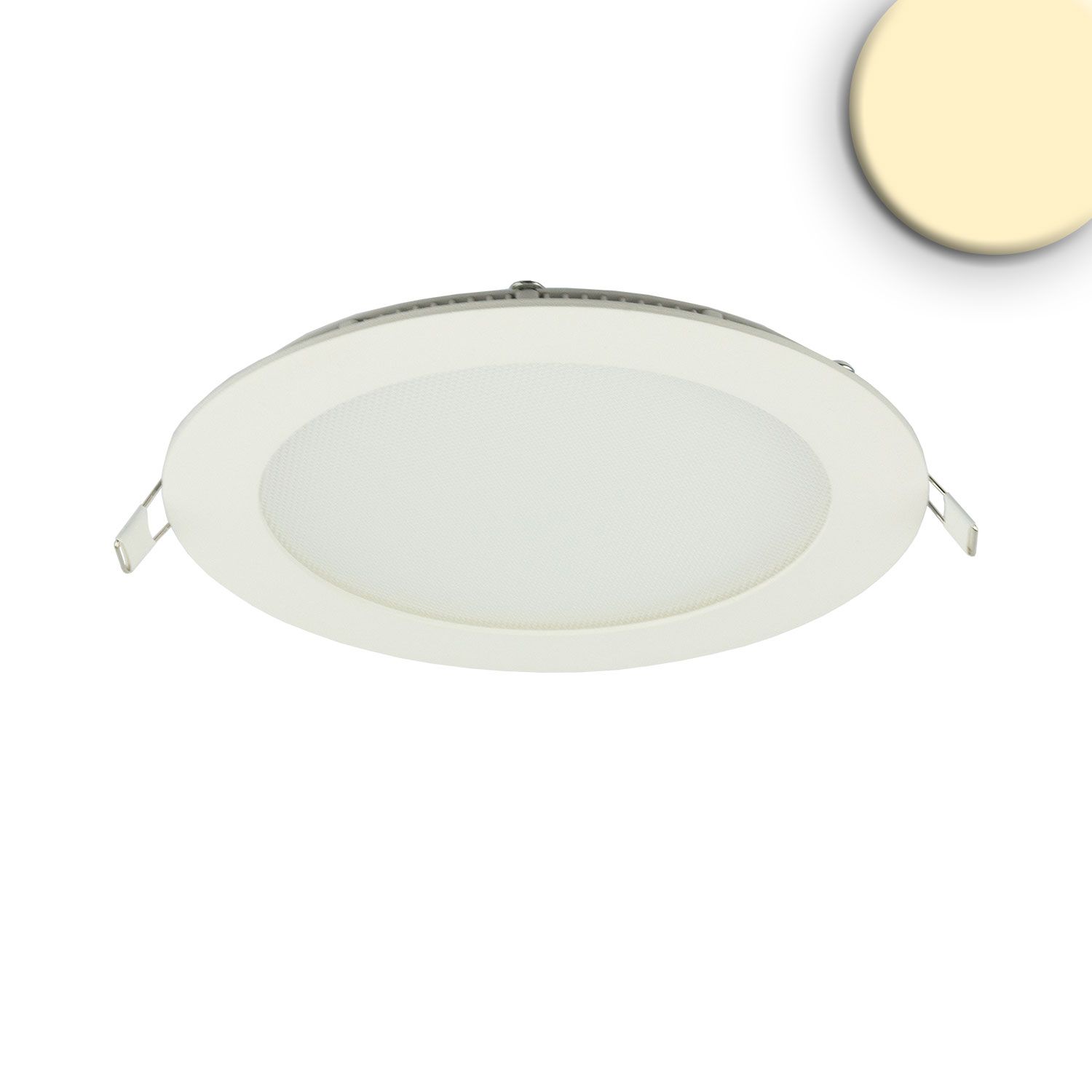ISOLED LED Downlight, 12W, rund, ultraflach, blendungsreduziert, weiß, warmweiß, dimmbar CRI90 - 1