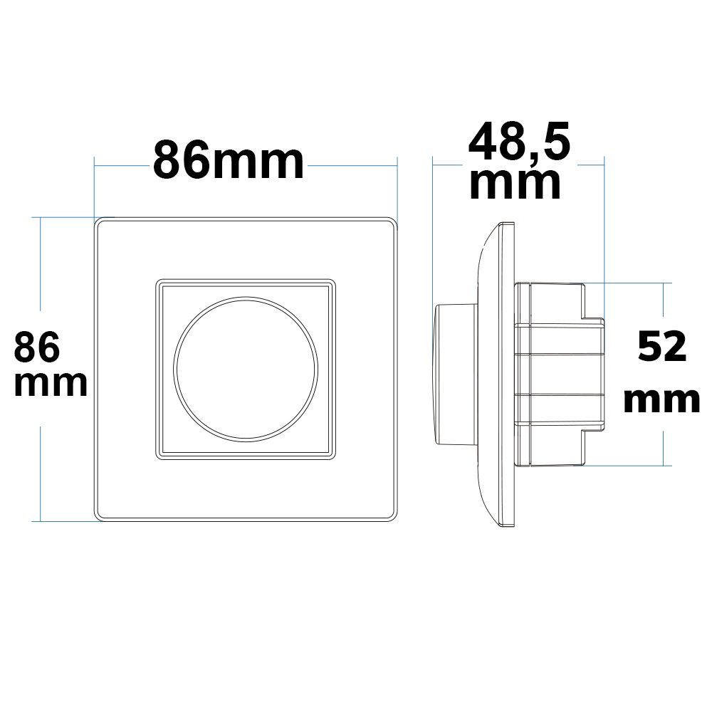 ISOLED Sys-Pro 1 Zone Einbau-Drehknopf/Funk-Dimmer mit 0/1-10V Output + 4A Schaltrelais, 85-265V - 3
