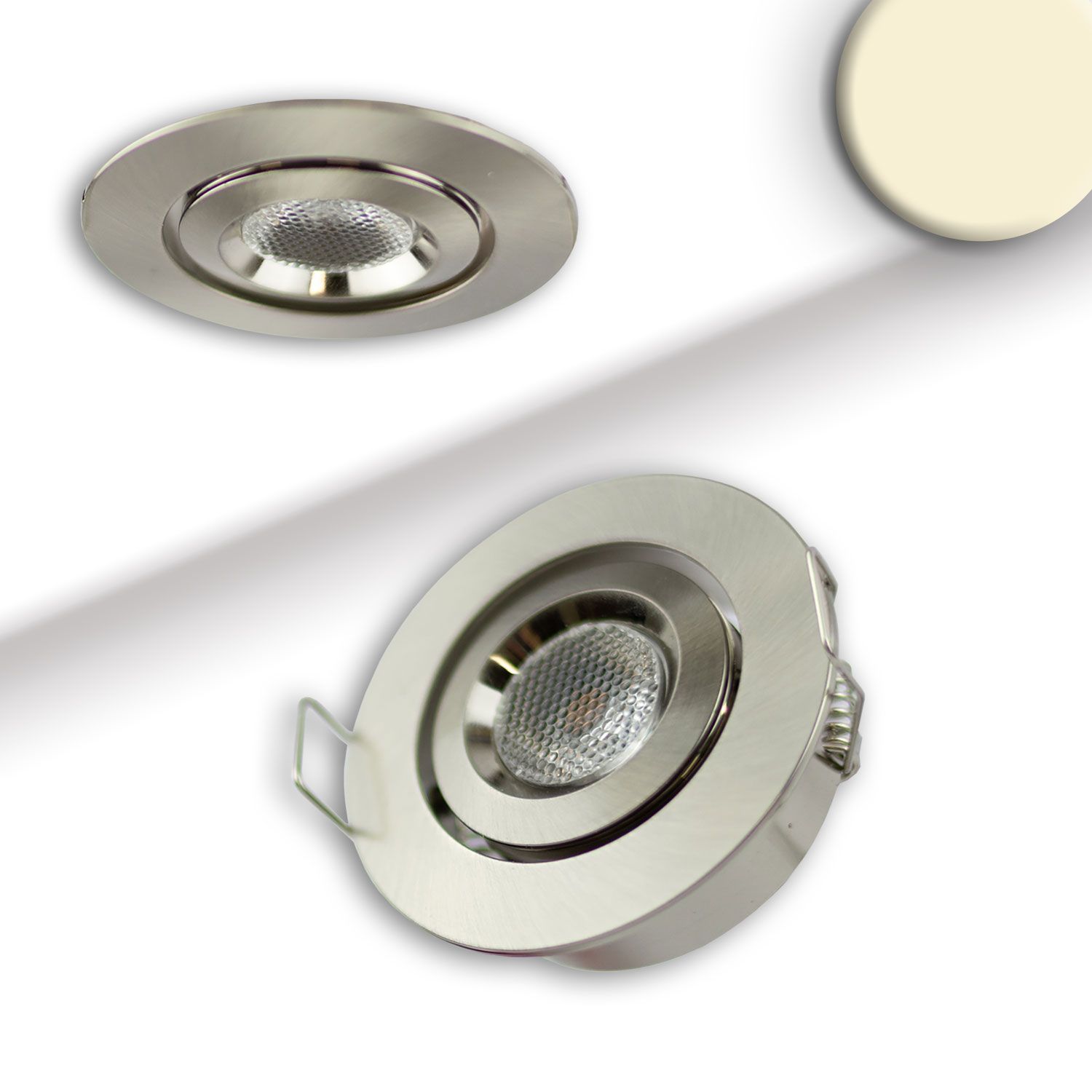 ISOLED LED Einbauleuchte MiniAMP Alu gebürstet, 3W, 12V DC, warmweiß, dimmbar, 100cm Kabel ISOLED LED Einbauleuchte MiniAMP Alu gebürstet, 3W, 12V DC, warmweiß, dimmbar, 100cm Kabel - 1