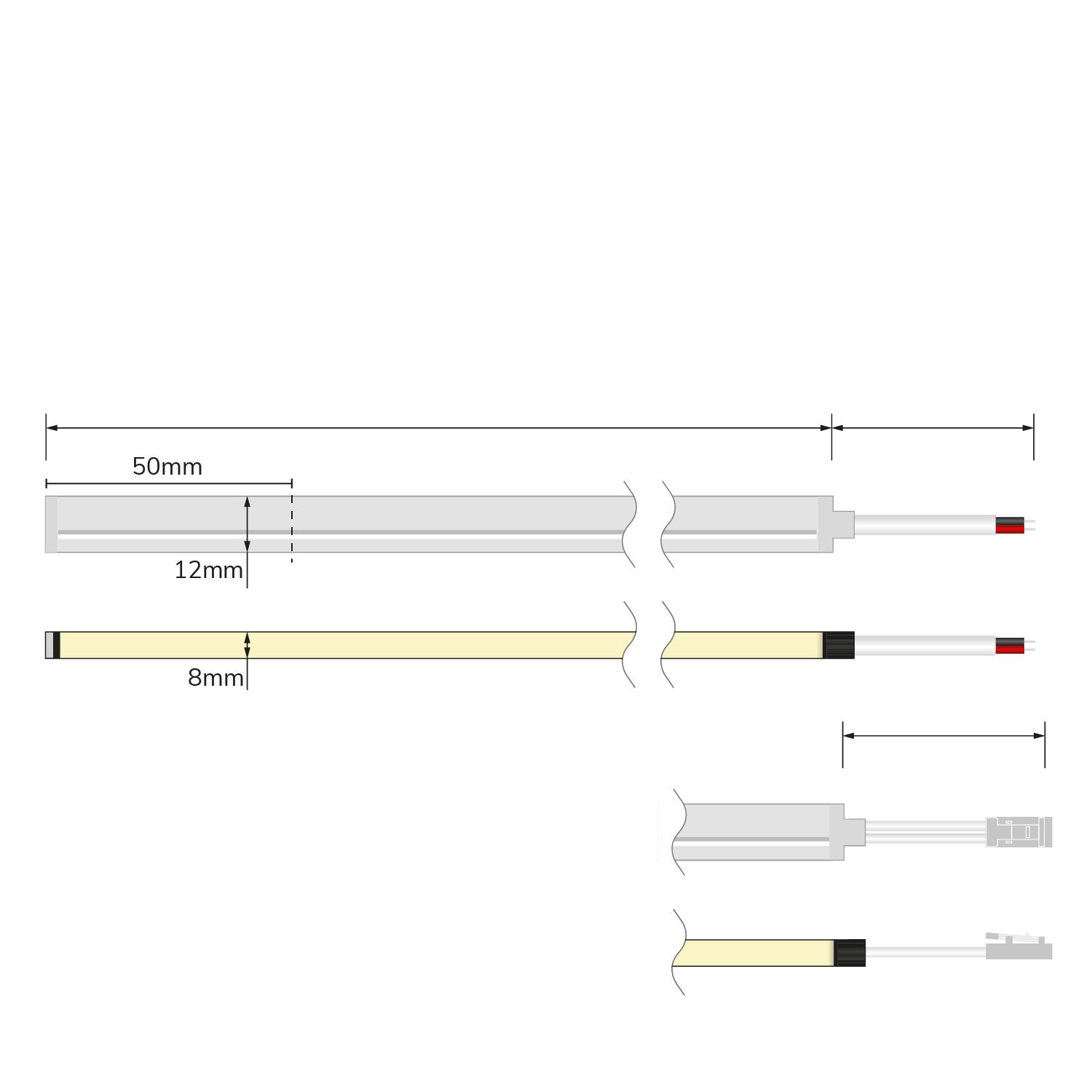 ISOLED LED NeonPRO935 Custom Flexband B08H12, 24V DC, 12W, IP67, 3500K, 5m Rolle, 140 LED/m, inkl. Clips - 6