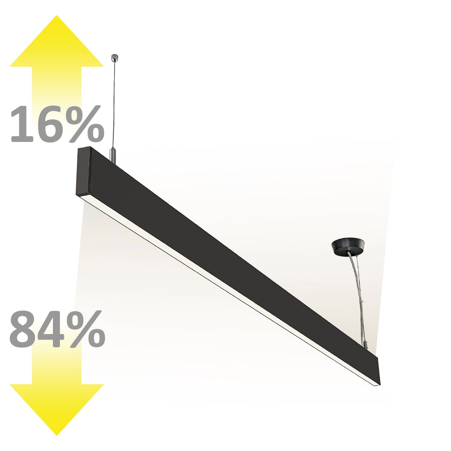 ISOLED LED Hängeleuchte Linear Up&Down 1200, 40W, prismatisch, linear- u. 90° verbindbar, schwarz, warmweiß - 5