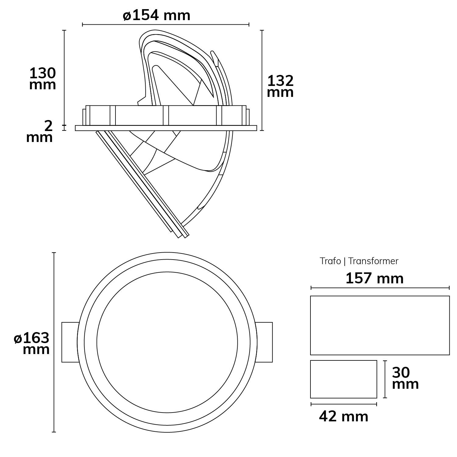 ISOLED LED Shop-Downlight Sphere, 35W, ausschwenkbar, weiß, warmweiß - 3