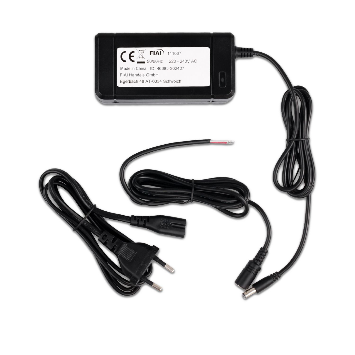 ISOLED Trafo 24V/DC, 0-60W, mit Rundstecker und Flachstecker - 2