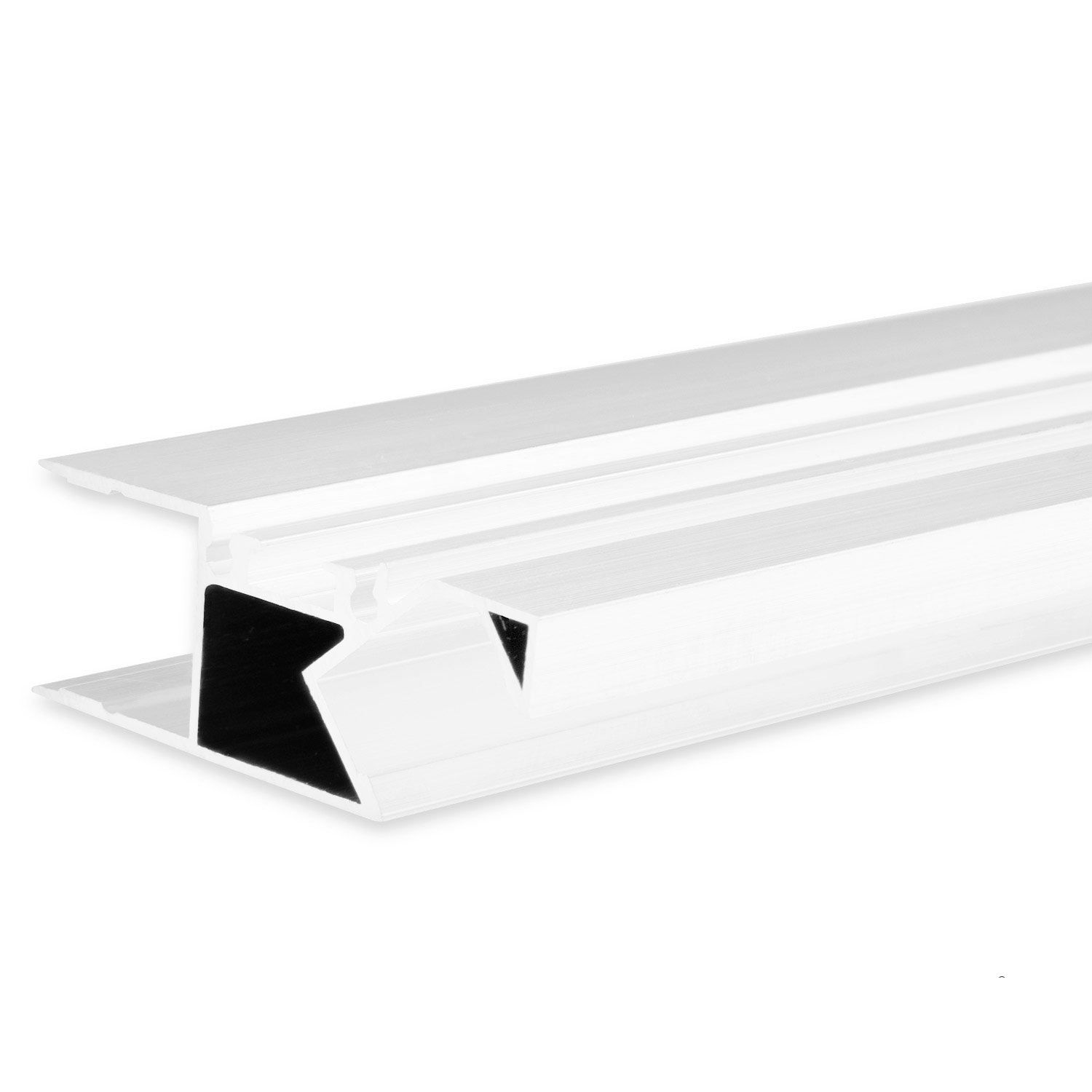 ISOLED LED Aufbauleuchtenprofil HIDE ASYNC Aluminium weiß RAL 9003, 200cm - 1