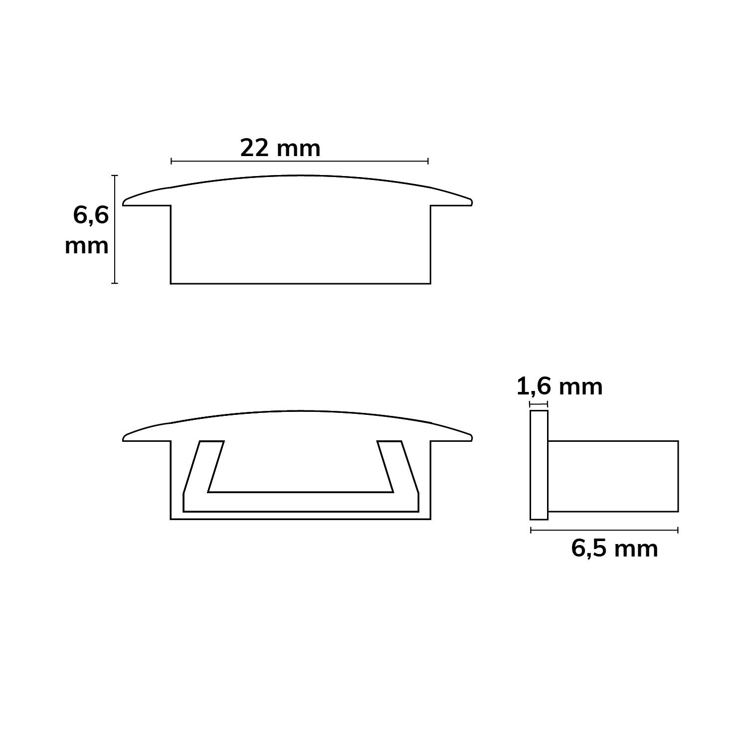 ISOLED Endkappe EC230 für Profil MINI-EB V2, grau, gerade, mit Kabeldurchführung, 1 STK - 3