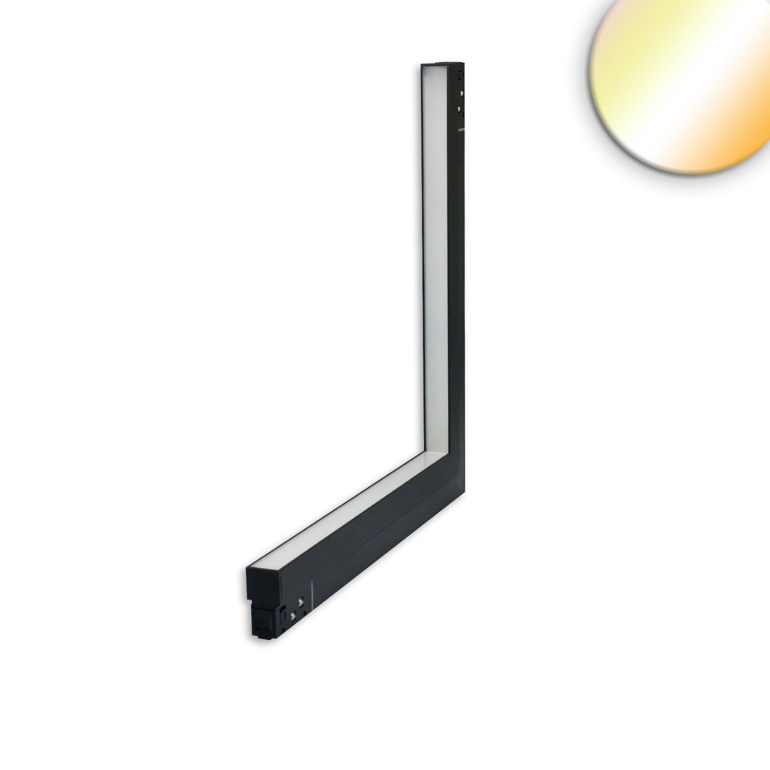ISOLED Track48 Eckleuchte vertikal schwarz, 20W, 120°, 48V DC, 1800-4000K,CRI90, Line+, DALI DT8 - 1