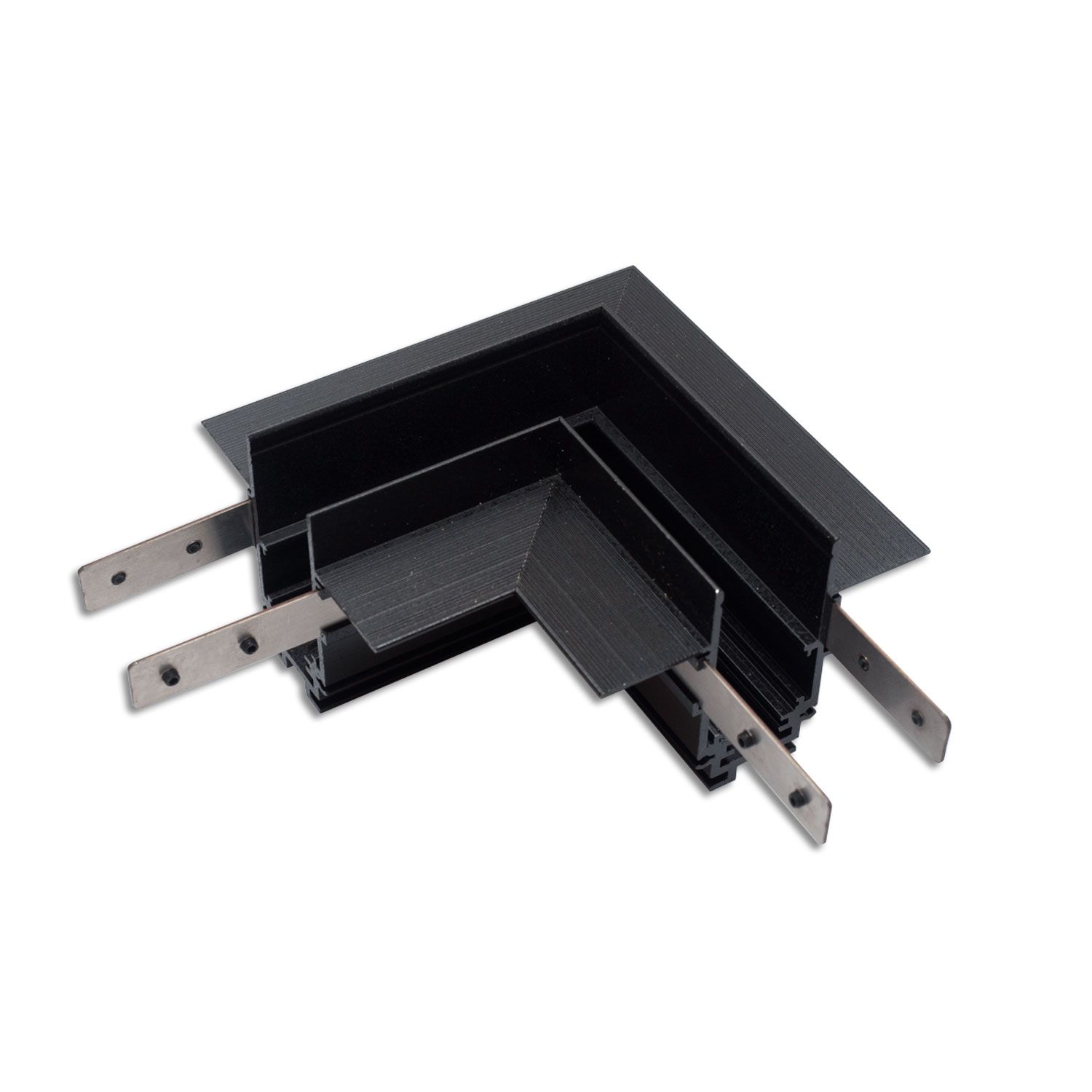 ISOLED Track48 Eckschiene 90° horizontal für Trockenbauschiene, schwarz, nicht stromführend - 1