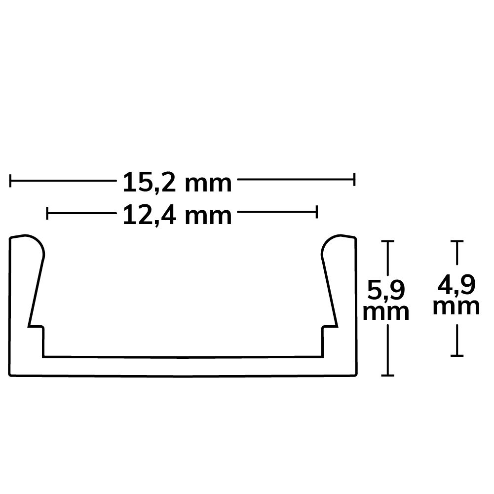 ISOLED LED Montageprofil MINI-AB V2, schwarz RAL9005 L: 200cm - 3