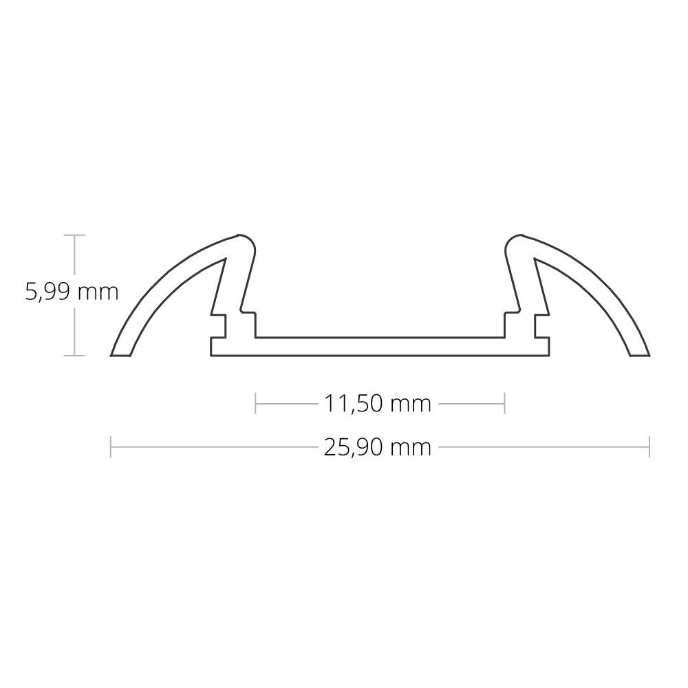 ISOLED Endkappe EC40 für Profil SURF11 mit Kabeldurchführung, 1 STK - 2