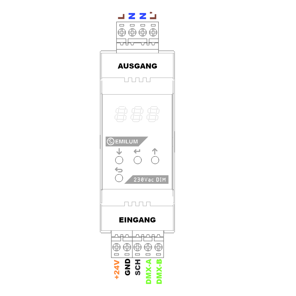 Emilum Universal-Dimmer, 1-Kanal, DMX/RDM, 230Vac, 400W - 2