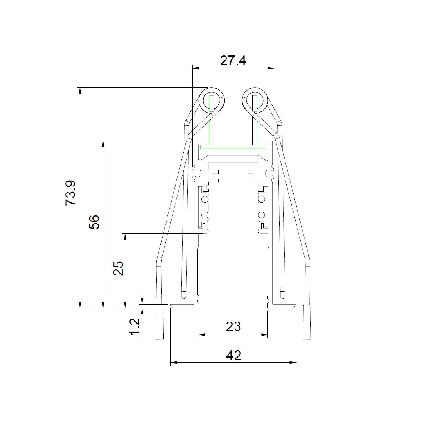 ISOLED Track48 Montagefeder für Einbauschiene, 4 Stück - 2