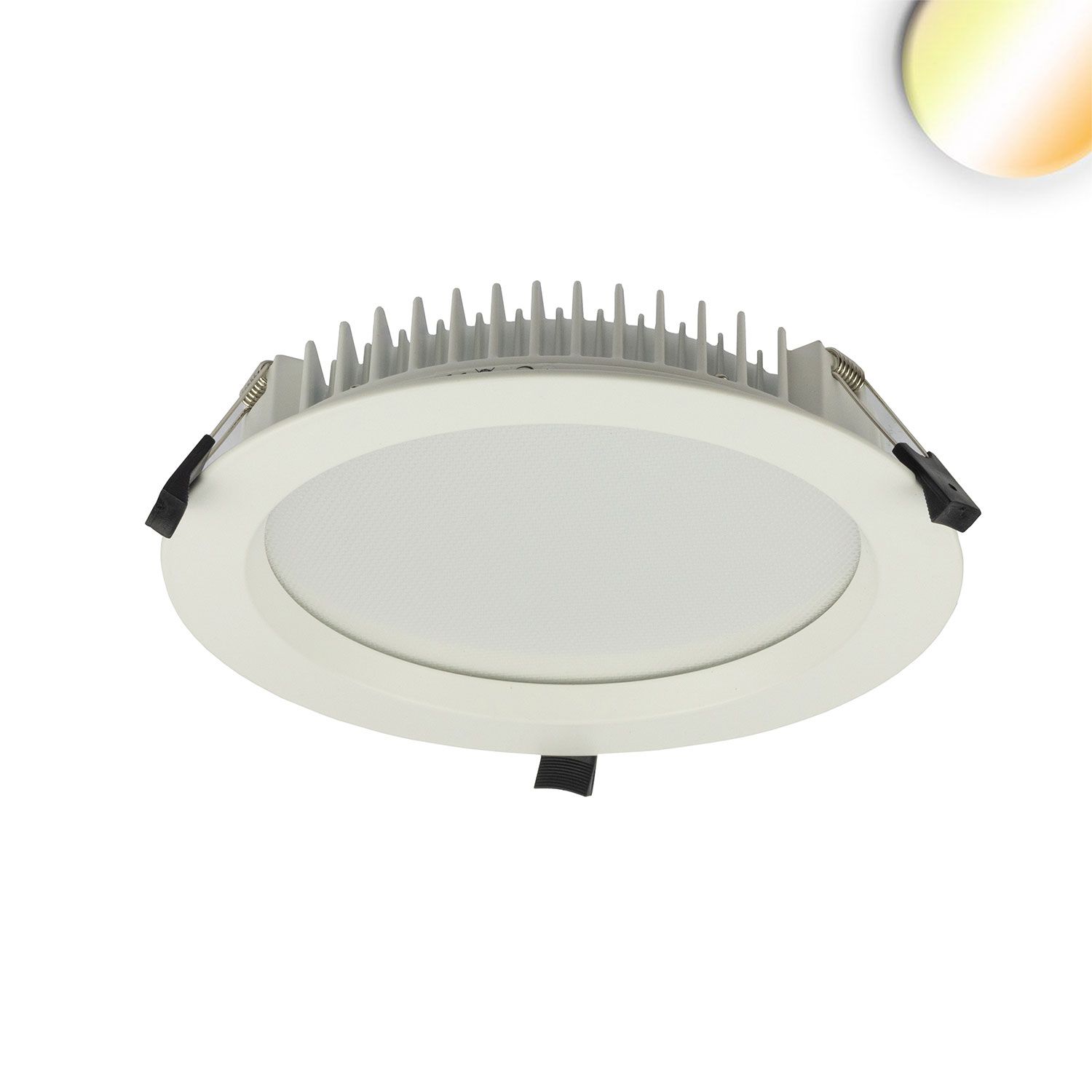 ISOLED LED Downlight blendungsreduziert, 35W, rund, DN228, CRI90, Switch 3000|3500|4000K, dimmbar - 1