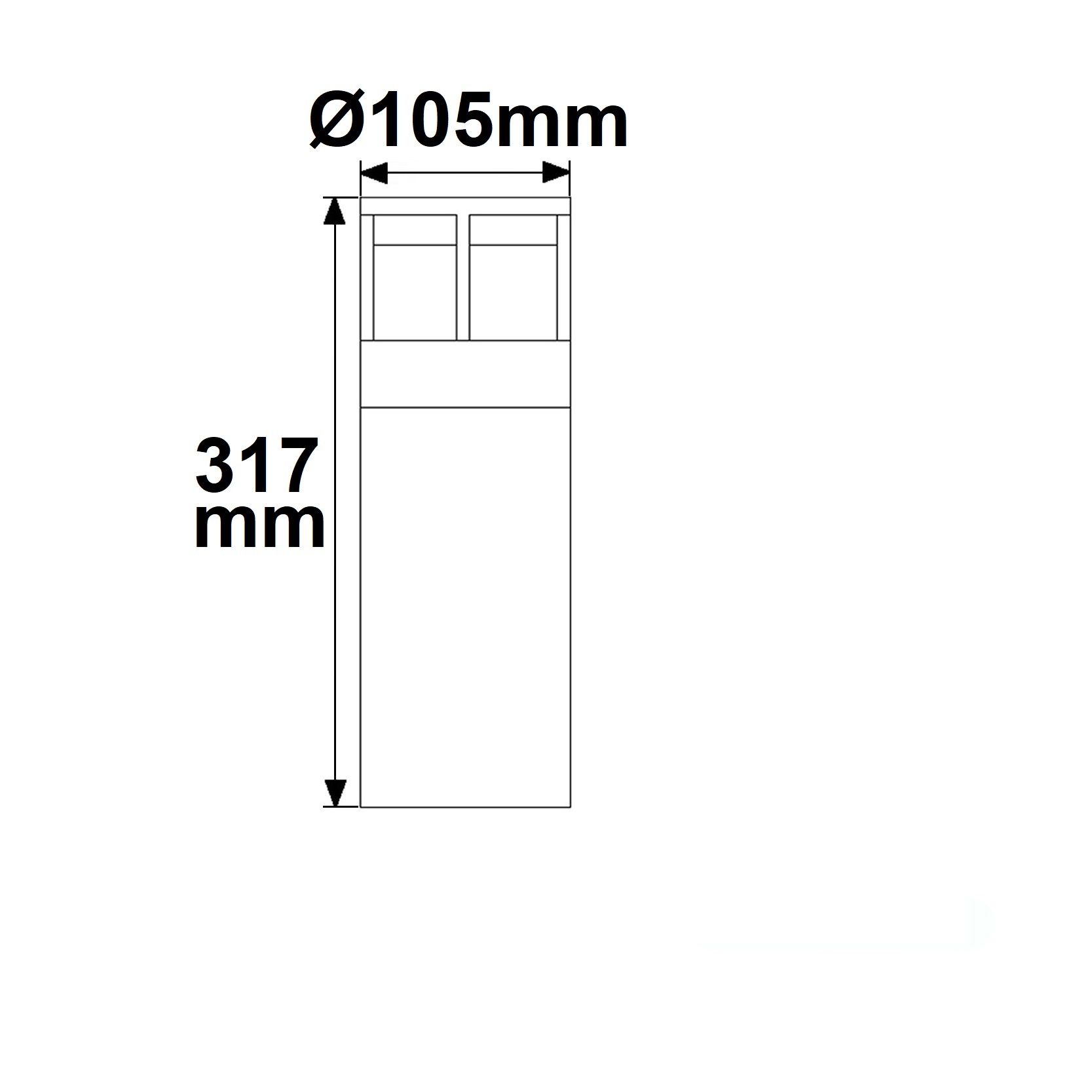 ISOLED LED Wegeleuchte Poller-5, 30cm, 6W, sandschwarz, warmweiß - 3