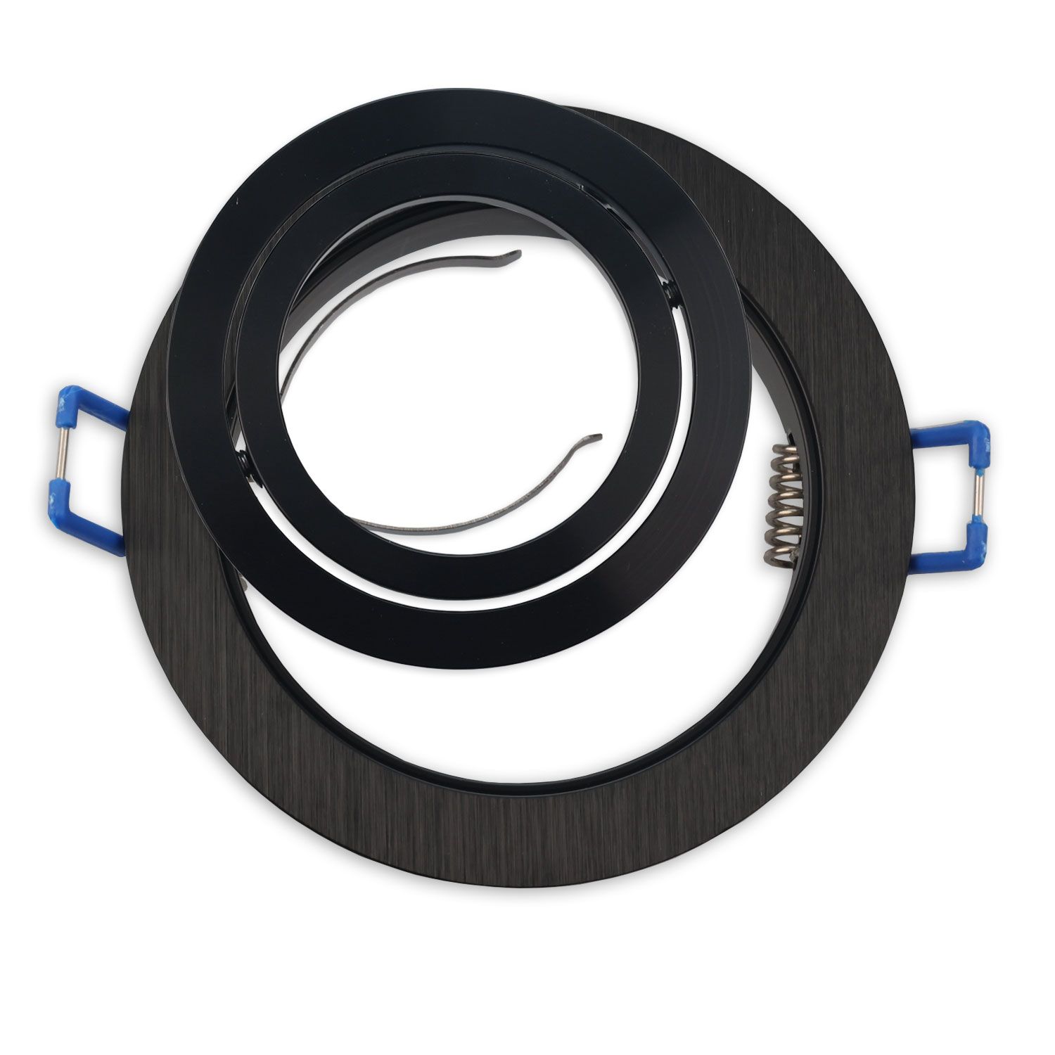 ISOLED Einbaurahmen rund, Loch 80mm, schwarz + schwarz, für GU10/MR16 Spots - 2