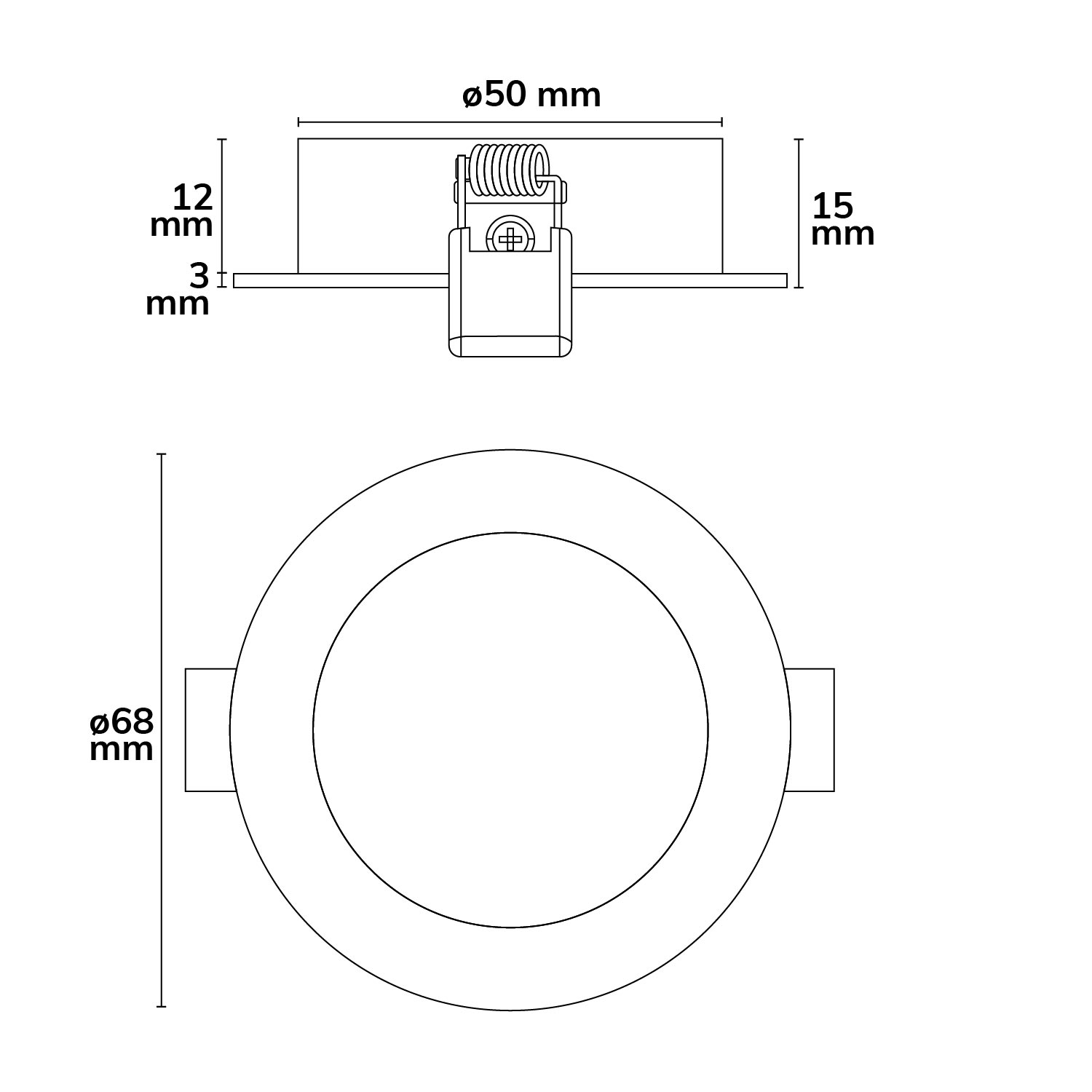 ISOLED LED Möbeleinbaustrahler, Alu gebürstet, rund, 3W, 120°, 24V DC, weißdynamisch, 1900K-5000K, dimmbar - 5
