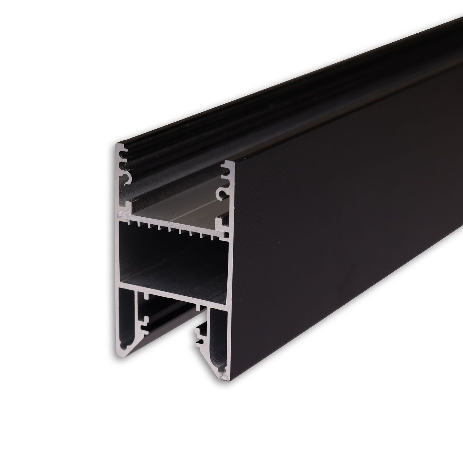 ISOLED LED Leuchtenprofil HALON Aluminium schwarz RAL 9005, 300cm, Kühlstreifen schiebbar - 1