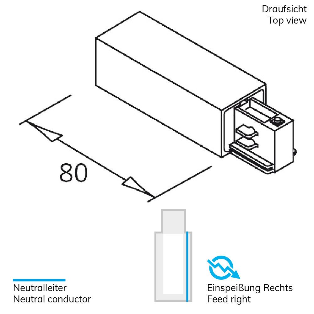 ISOLED 3-Phasen Classic Seiten-Einspeisung N-Leiter rechts, Schutzleiter links, schwarz - 2
