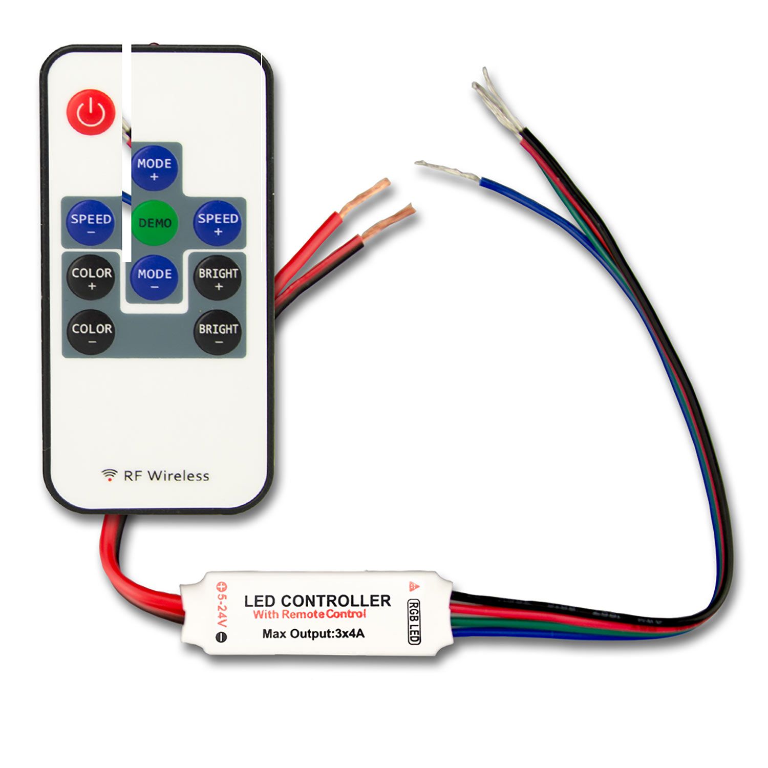 ISOLED LED Strip Mini RGB Funk-Fernbedienung, 3 Kanal, 12-24V DC 3x2A - 1