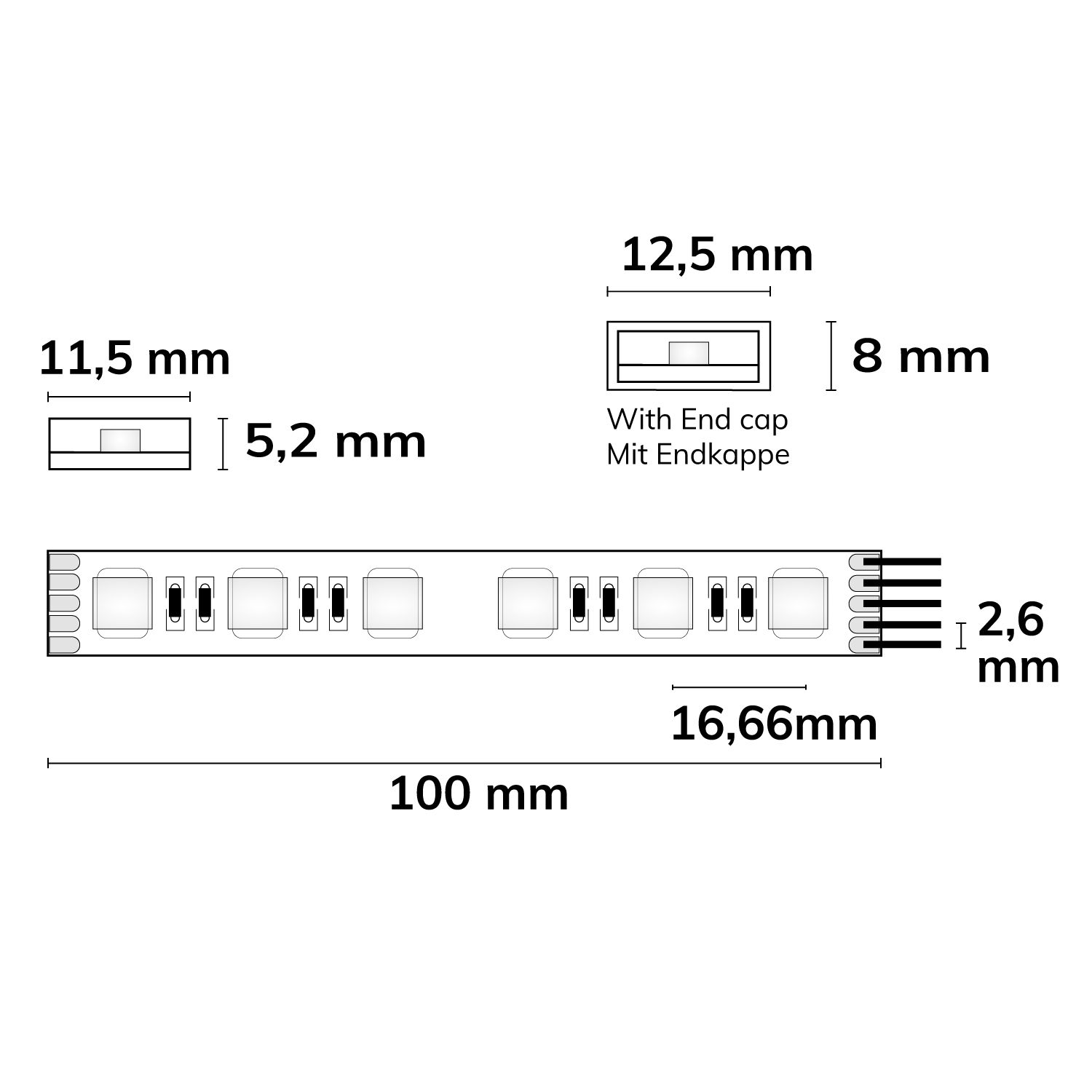 ISOLED LED AQUA RGB+WW Flexband, 24V DC, 19W, IP67, 4in1 chip, 5m Rolle, 60 LED/m - 3
