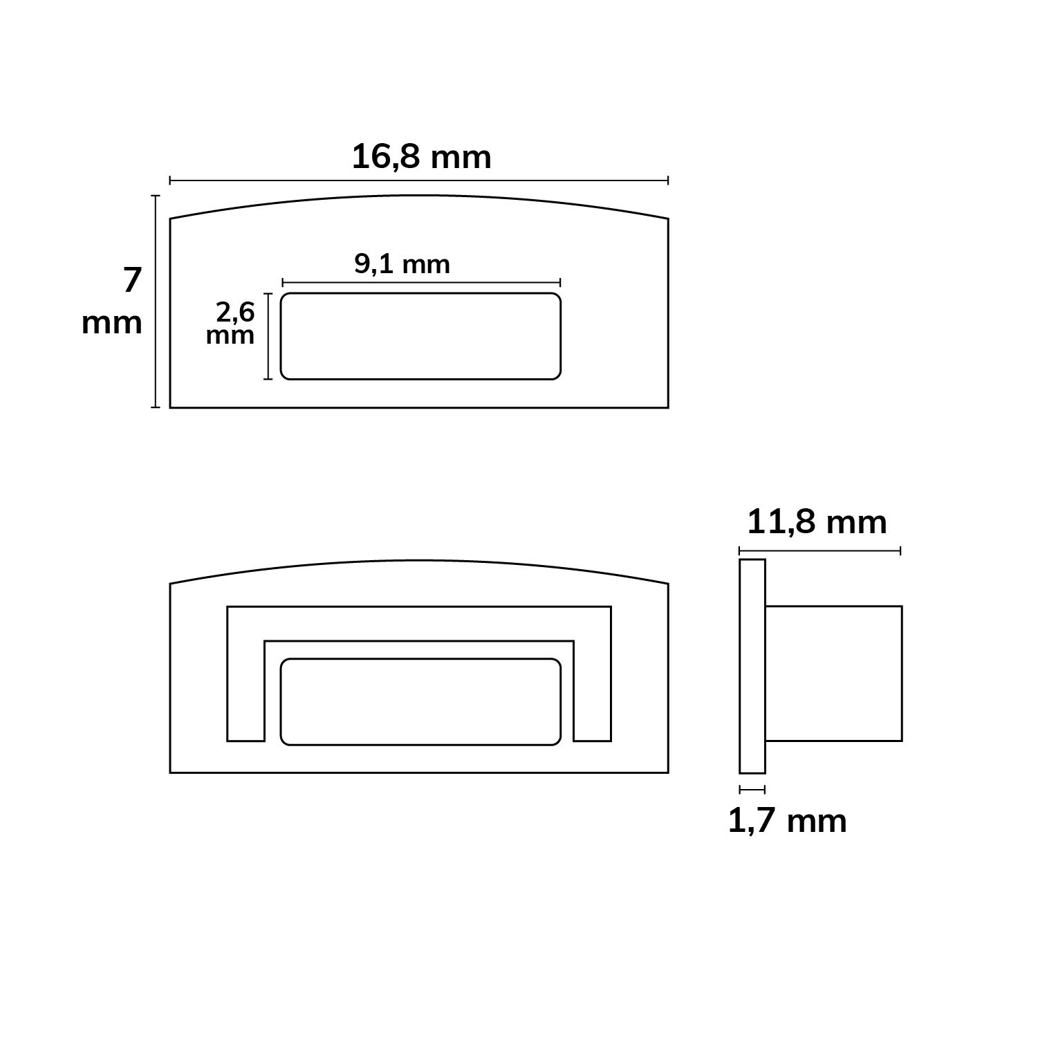 ISOLED Endkappe EC36W weiß für Profil SURF12 BORDERLESS FLAT in Verbindung mit COVER3, mit Kabeldurchf. - 2