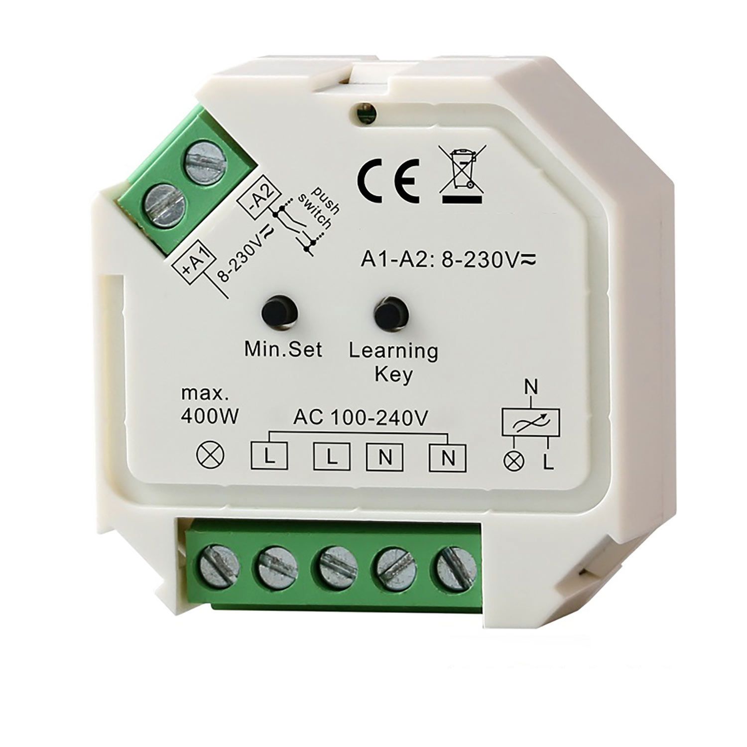 ISOLED Sys-One Funk/Push Dimmer für dimmbare 230V LED Leuchtmittel/Trafos, 200VA - 1
