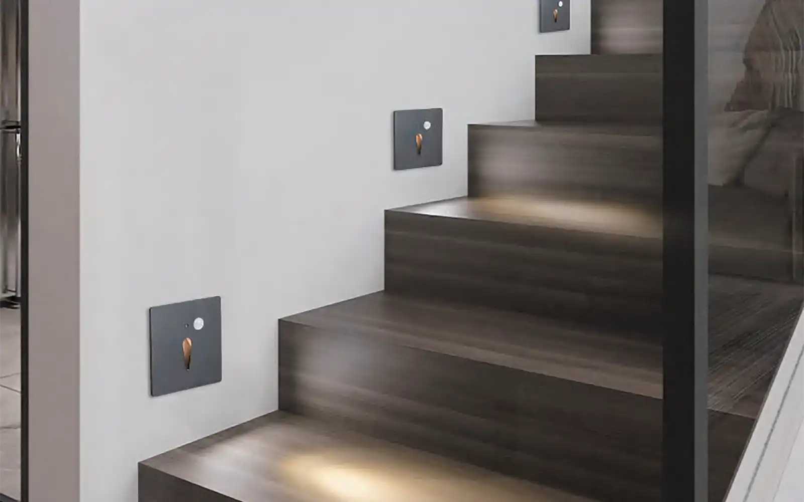 ISOLED Cover Aluminium eckig 1 schwarz, für Wandeinbauleuchte Sys-Wall68 mit PIR Sensor - 2