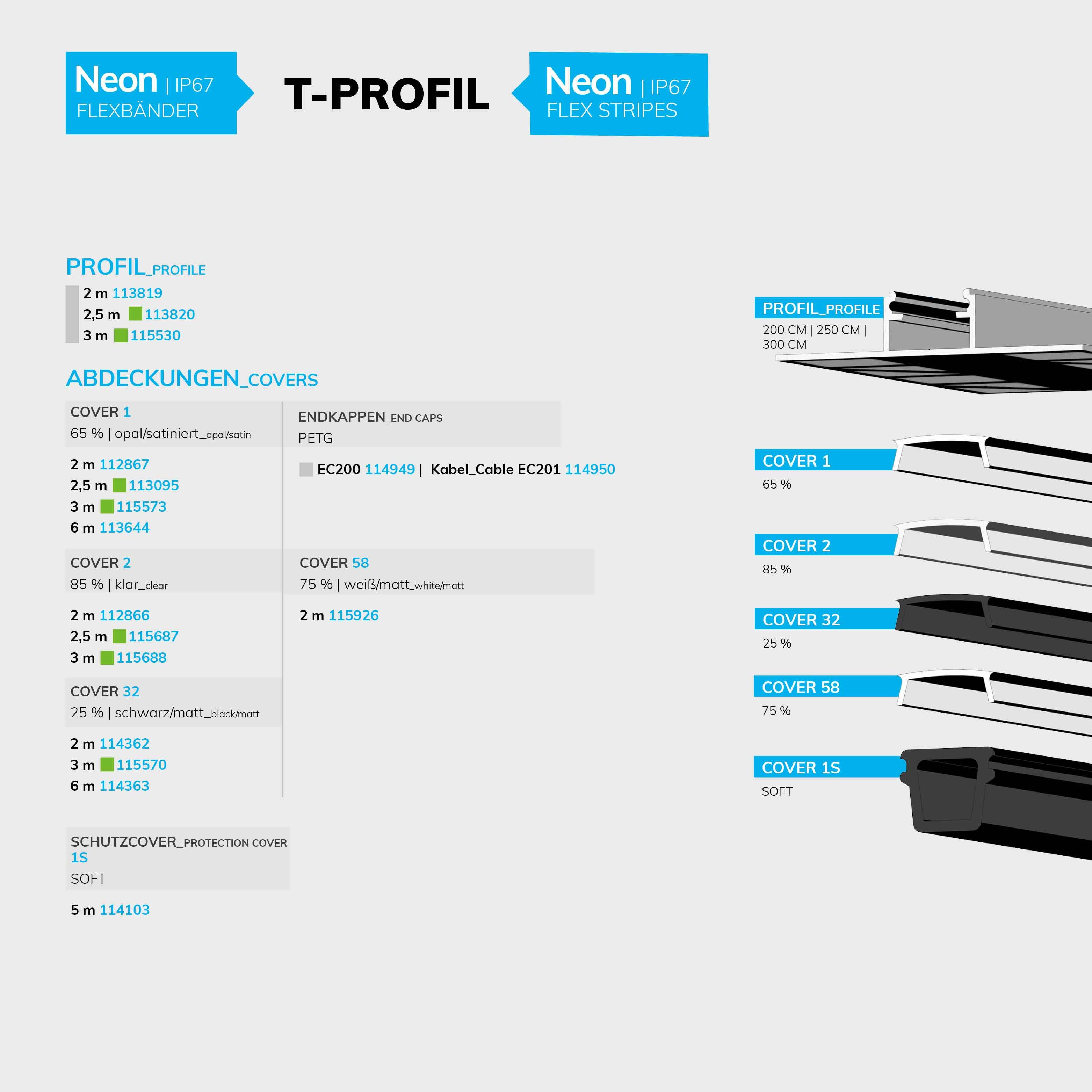 ISOLED LED Fliesen T-Profil, 200cm - 4