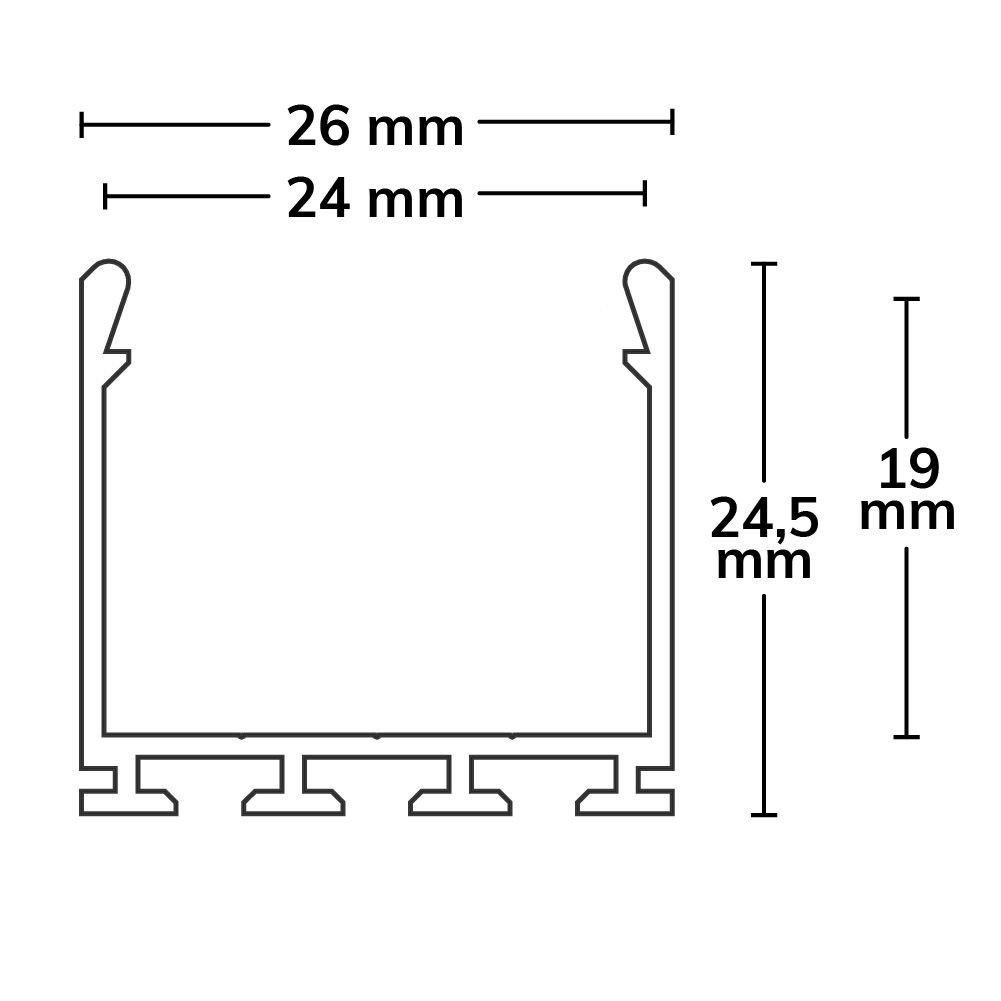 ISOLED LED Aufbauprofil WING20, eloxiert L: 200cm - 4